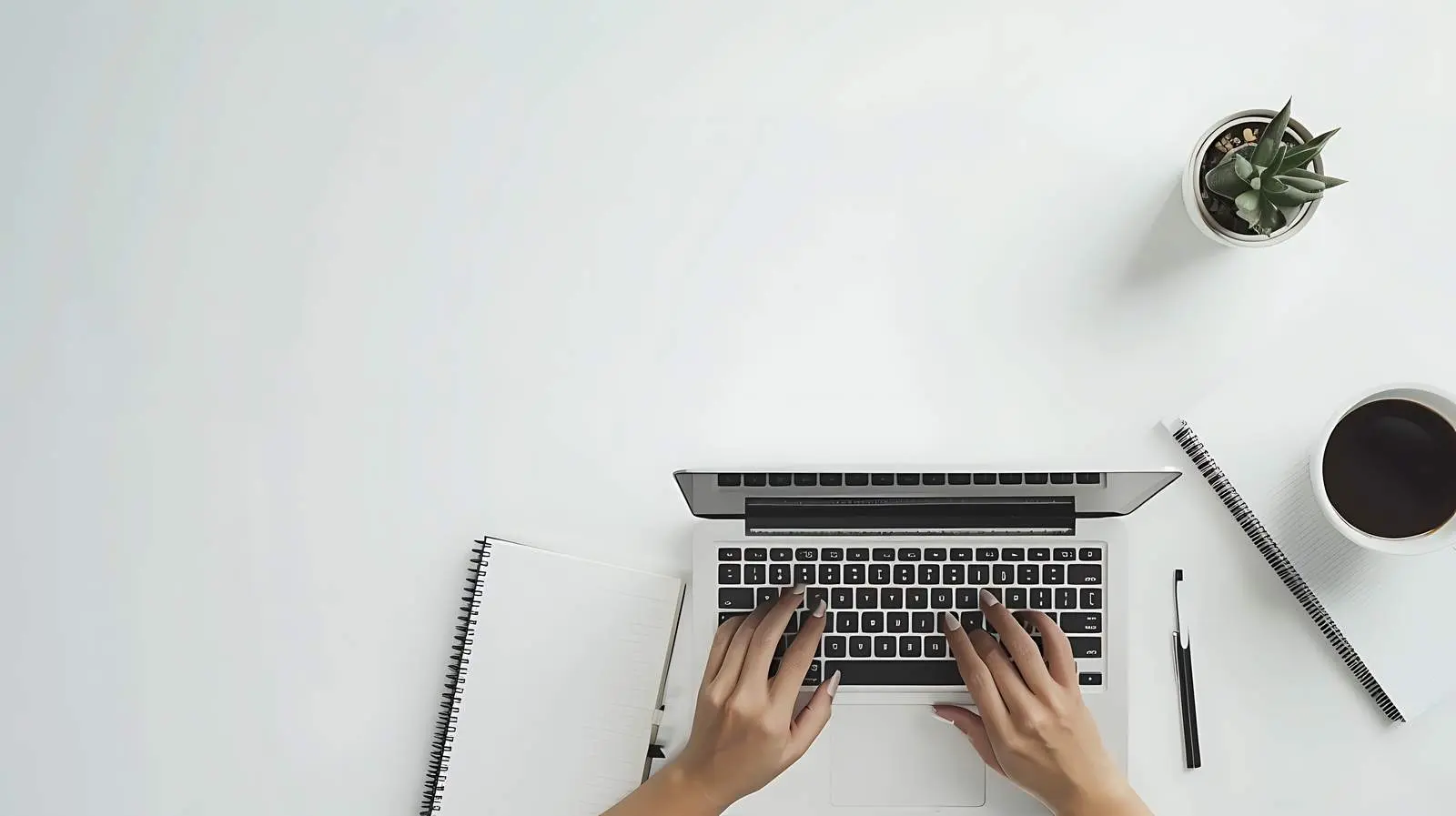 Aesthetic Minimalist Home Office Workspace Desk — free download from Dotvec