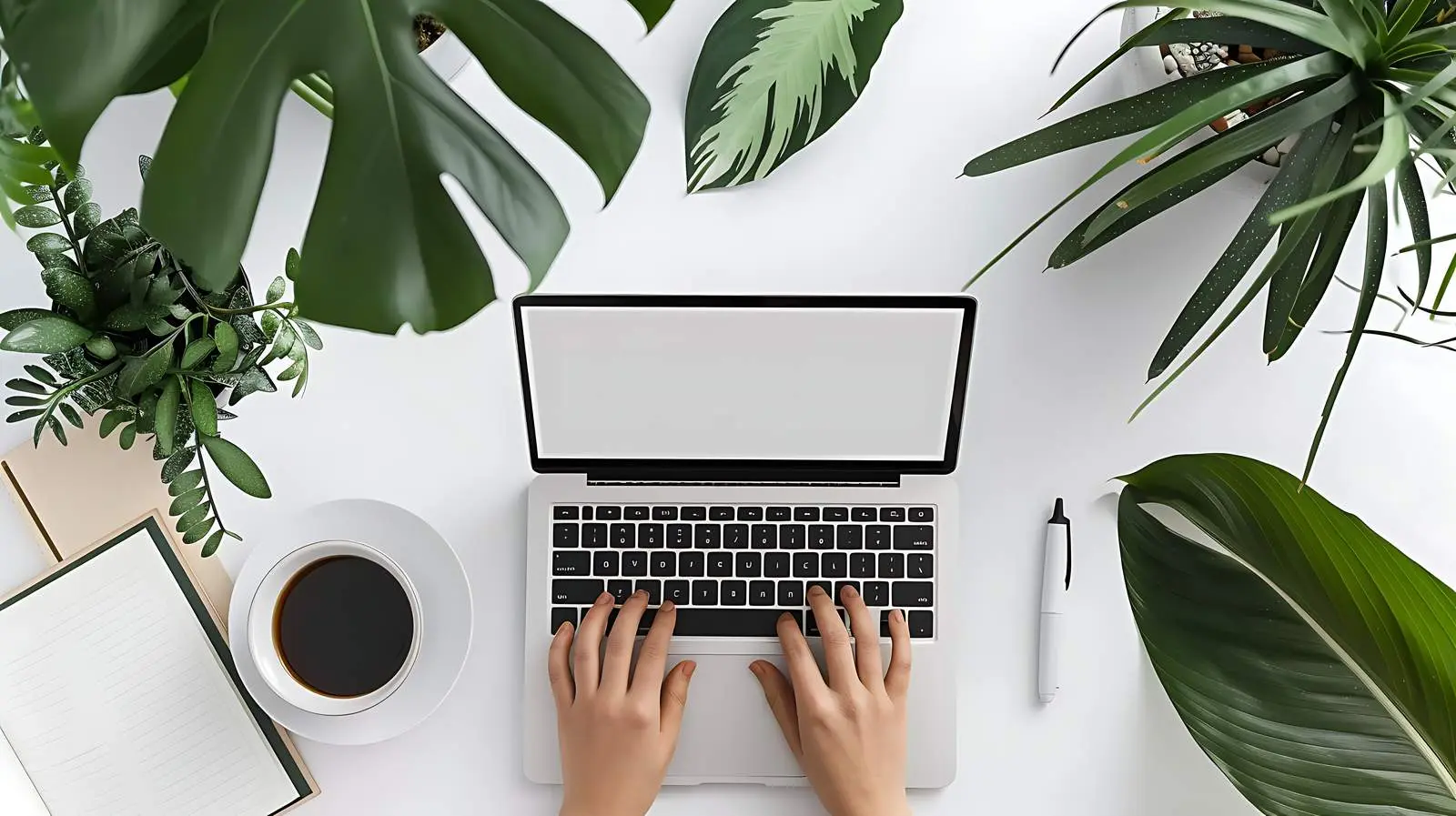 Aesthetic Minimalist Home Office Workspace Desk — free download from Dotvec