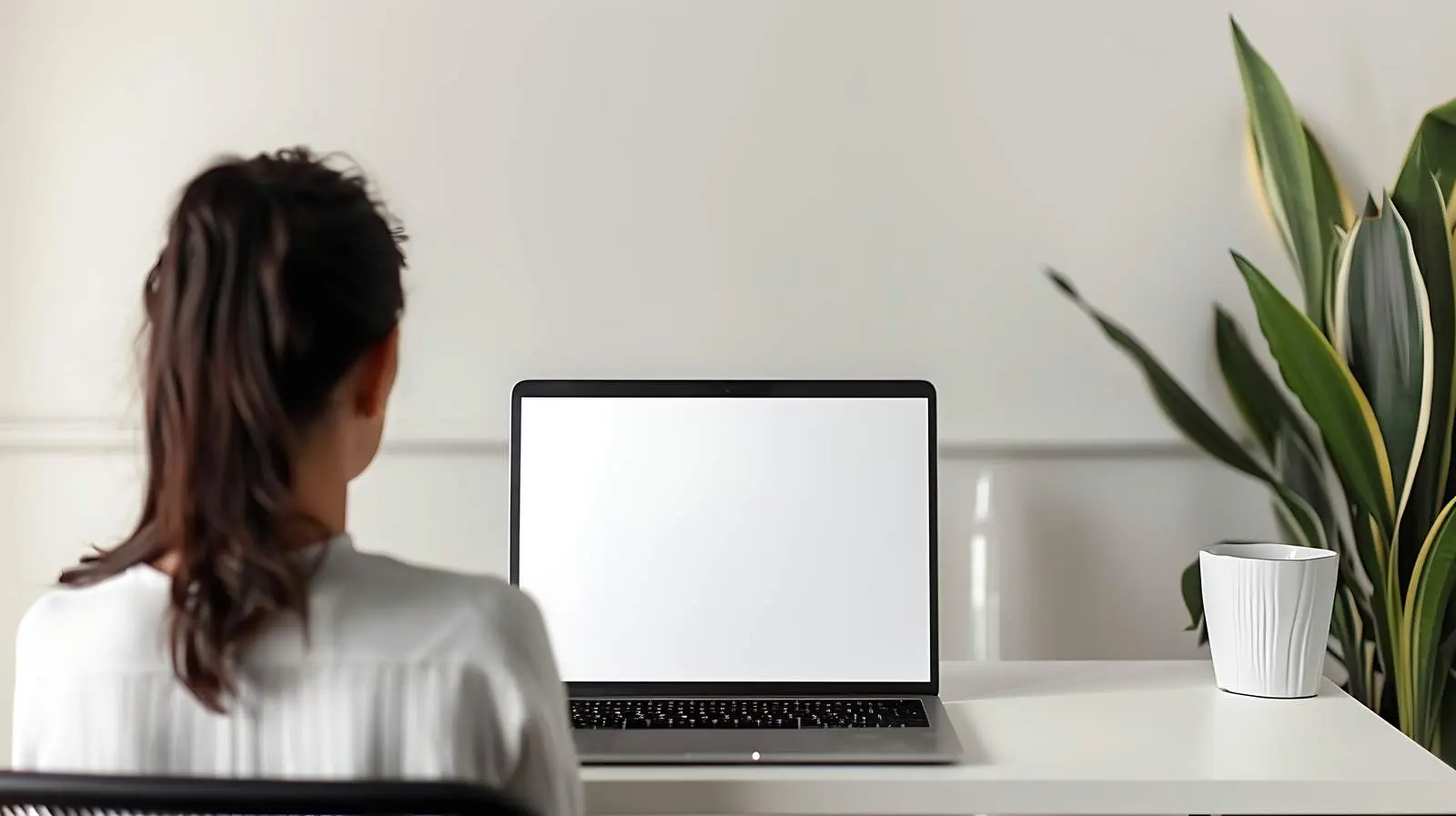 Aesthetic Minimalist Home Office Workspace — free download from Dotvec