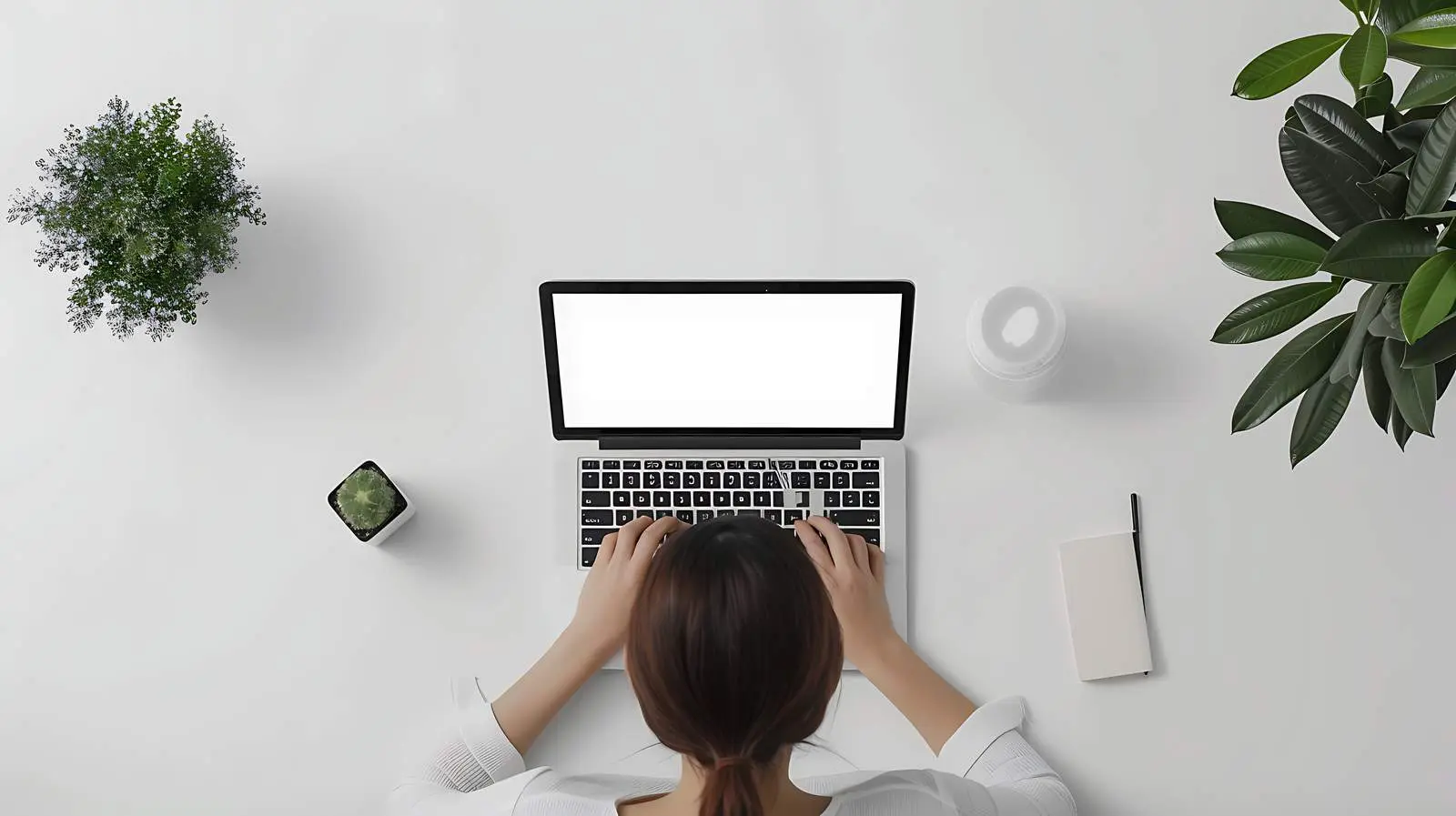 Aesthetic Minimalist Home Office Workspace — free download from Dotvec