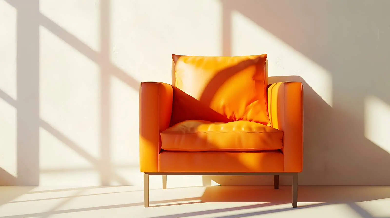 Aesthetic Modern Interior Detail with Orange Leather – free decorative accent image from Dotvec