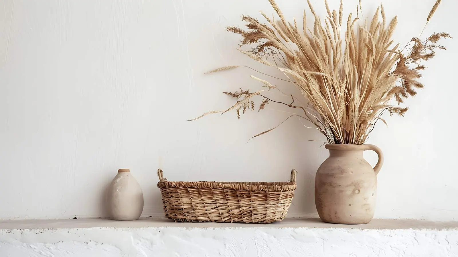 Modern Minimal Home Interior with Dried Grass — free download from Dotvec