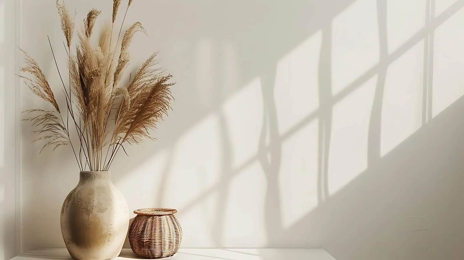 Modern Minimalist Home Interior with Dried Grass — free download from Dotvec