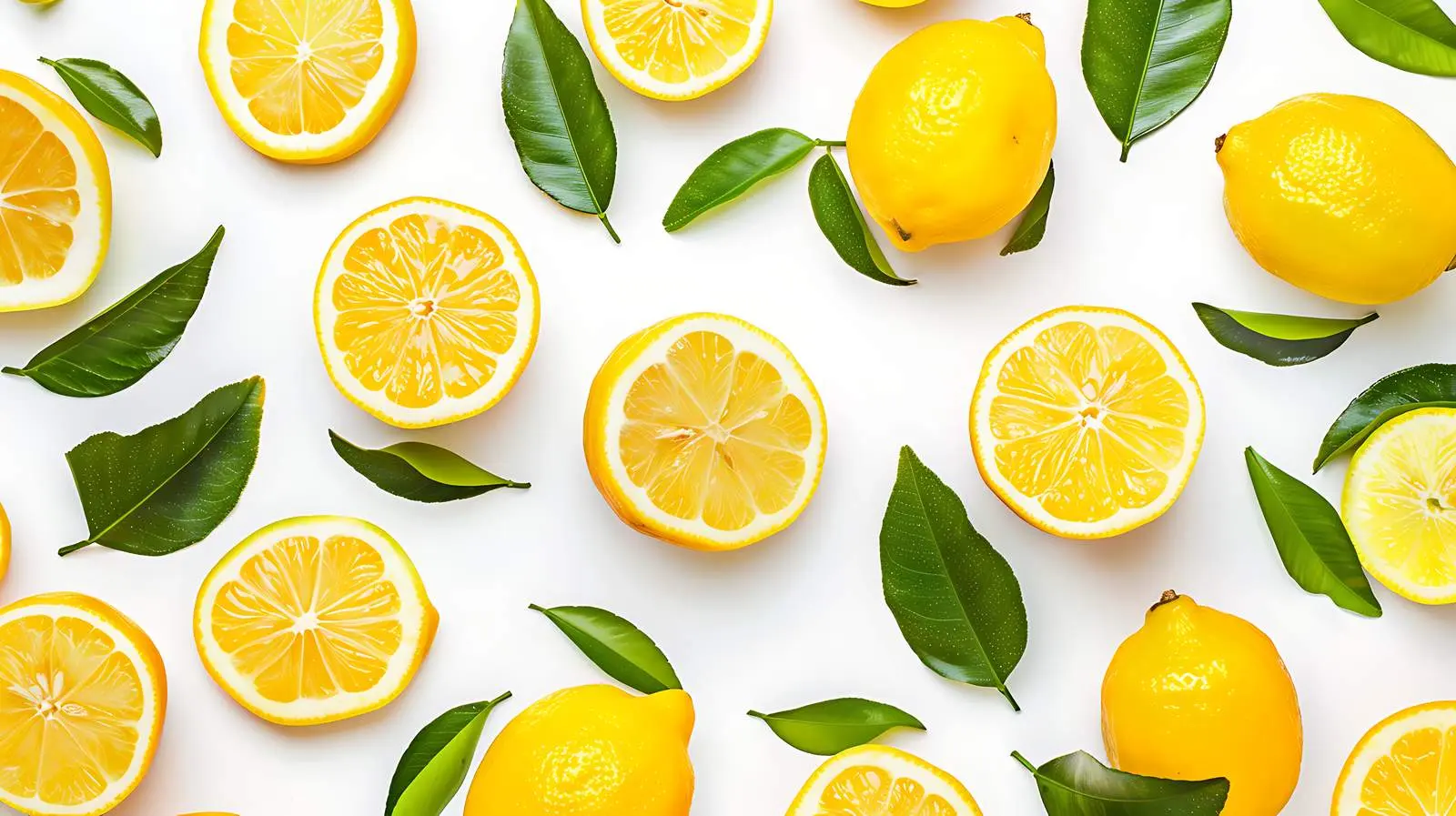Aesthetic Raw Lemons with Green Leaves — free download from Dotvec