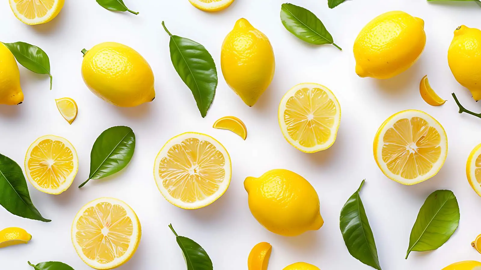 Aesthetic Raw Lemons with Green Leaves — free download from Dotvec
