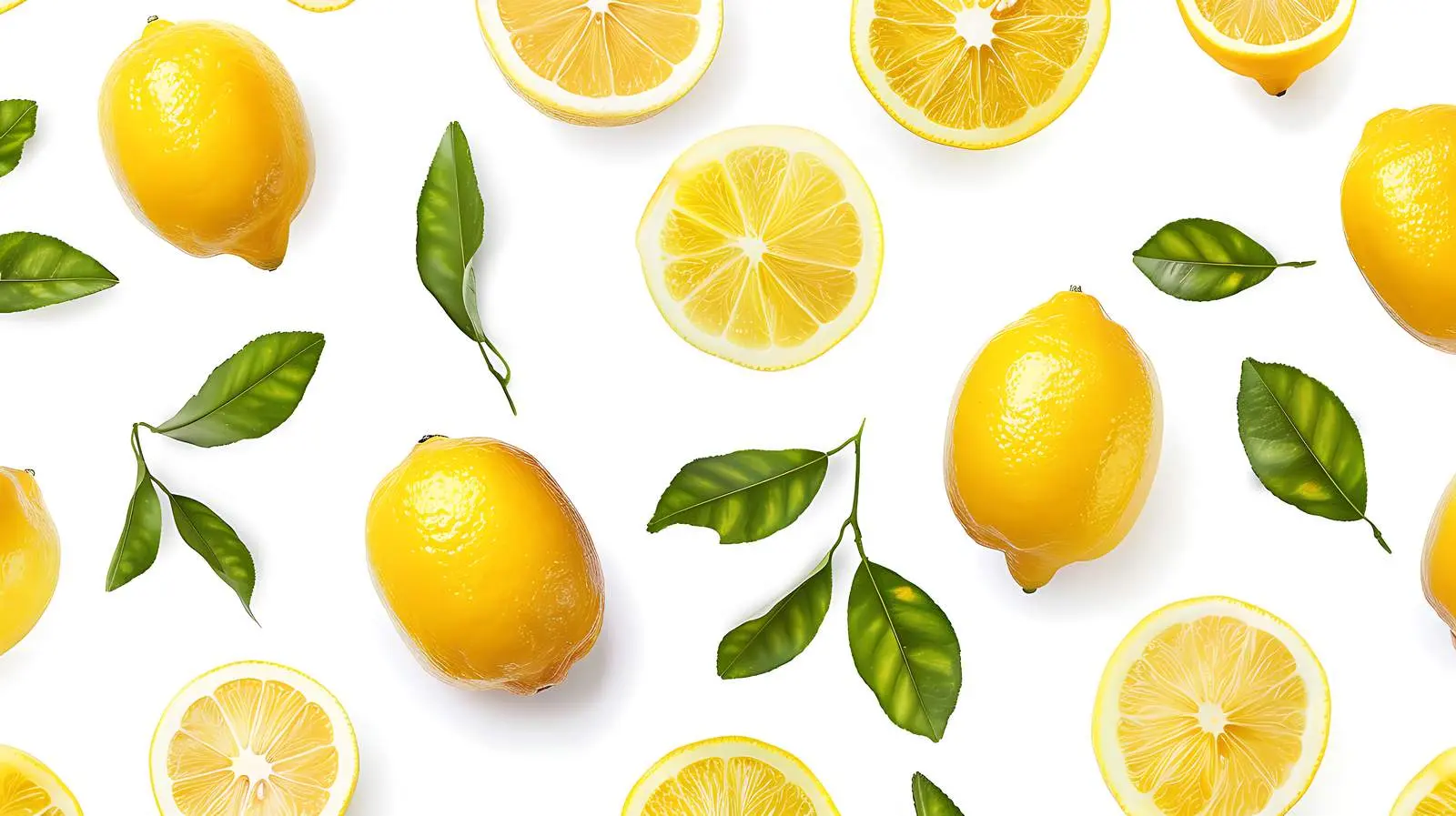 Juicy Isolated Lemon Fruits Pattern — free download from Dotvec