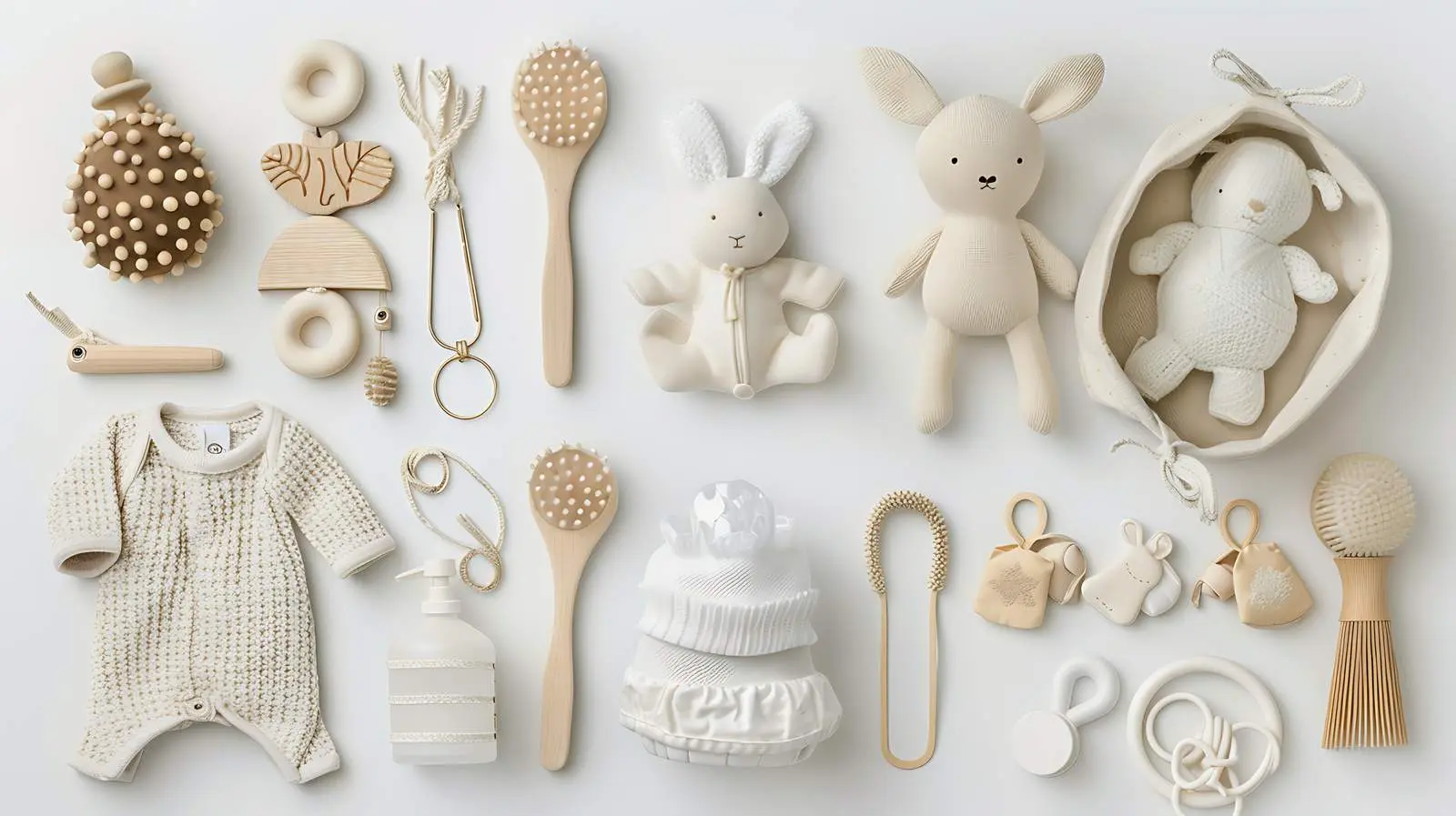 Aesthetic Scandinavian Newborn Baby Care Accessories — free download from Dotvec