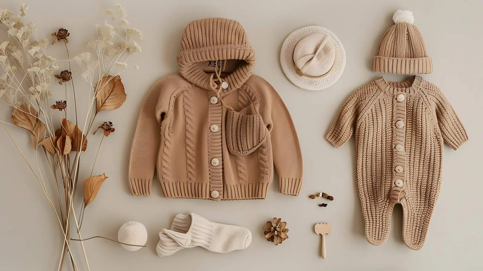 Aesthetic Scandinavian Newborn Baby Clothes and Accessories — free download from Dotvec