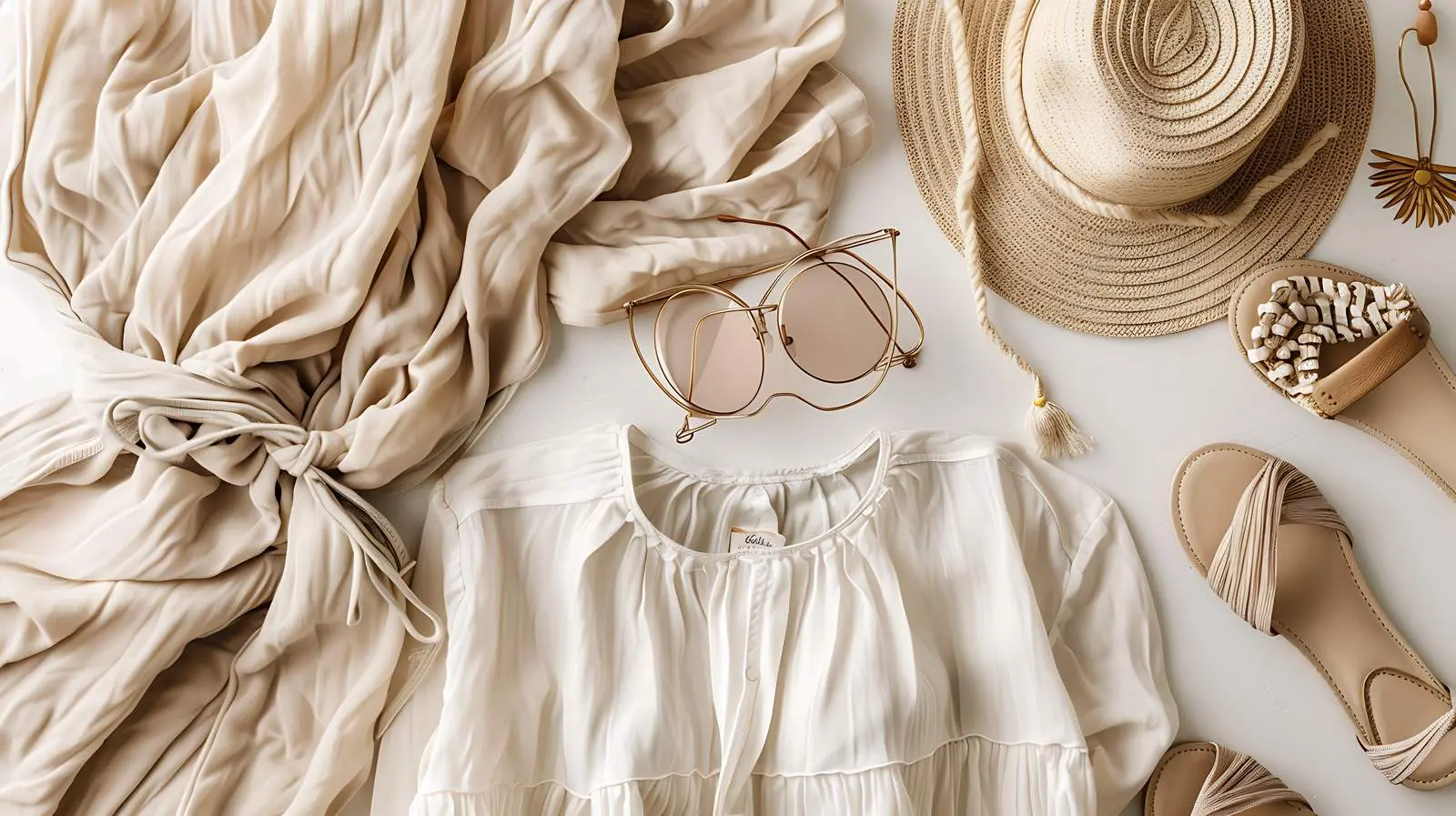 Stylish Summer Fashion Composition in Neutral Beige – free neutral palette image from Dotvec