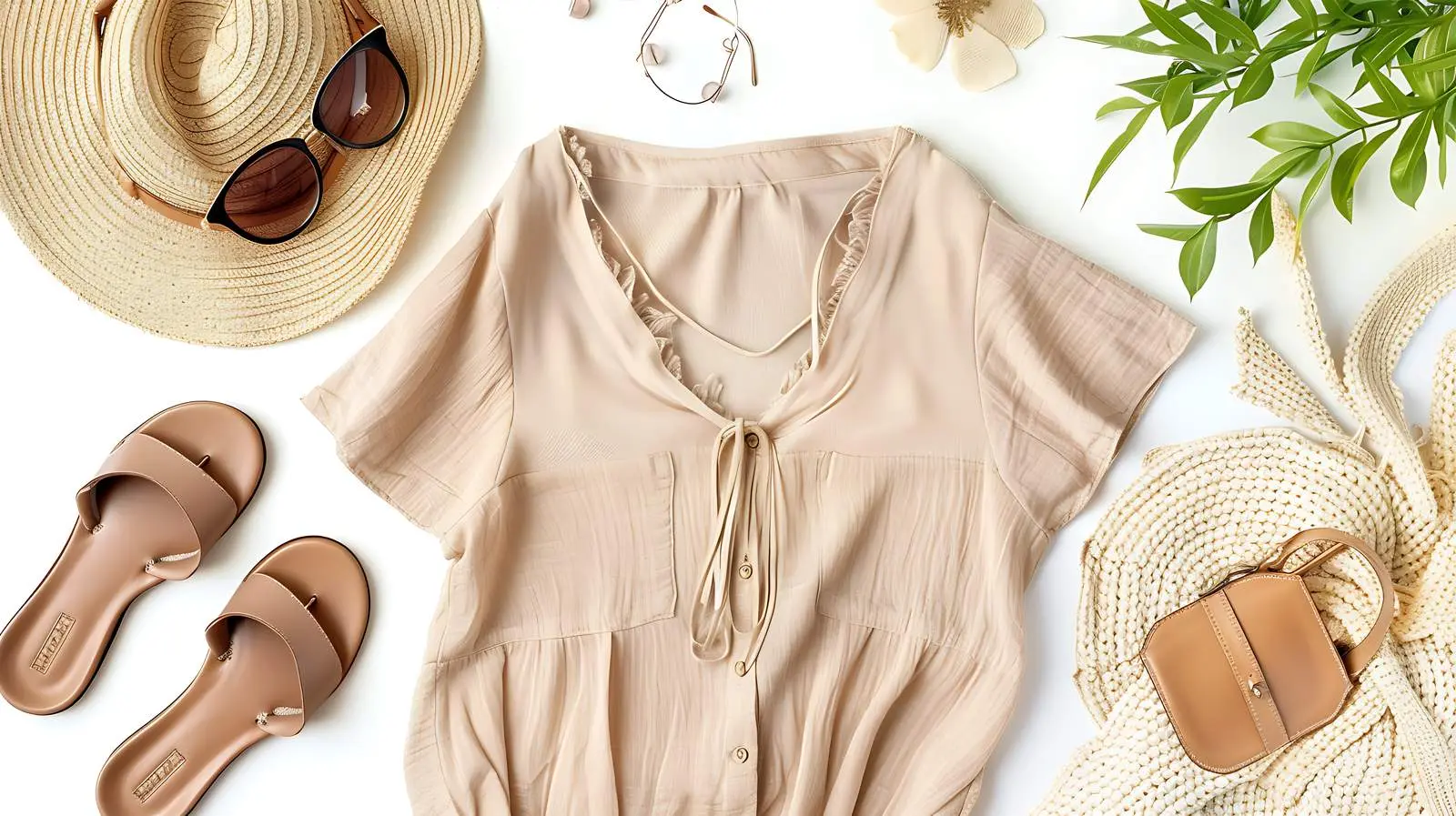 Summer Fashion Aesthetic in Neutral Beige Tones — free download from Dotvec