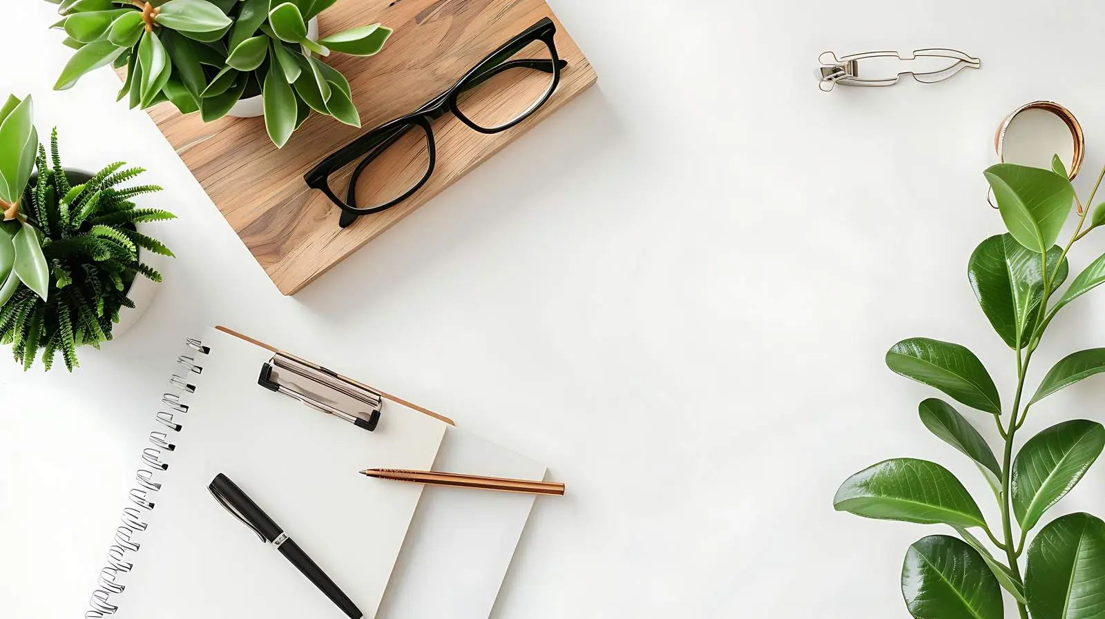 Aesthetic Home Office Workspace from Above – free home office decor image from Dotvec