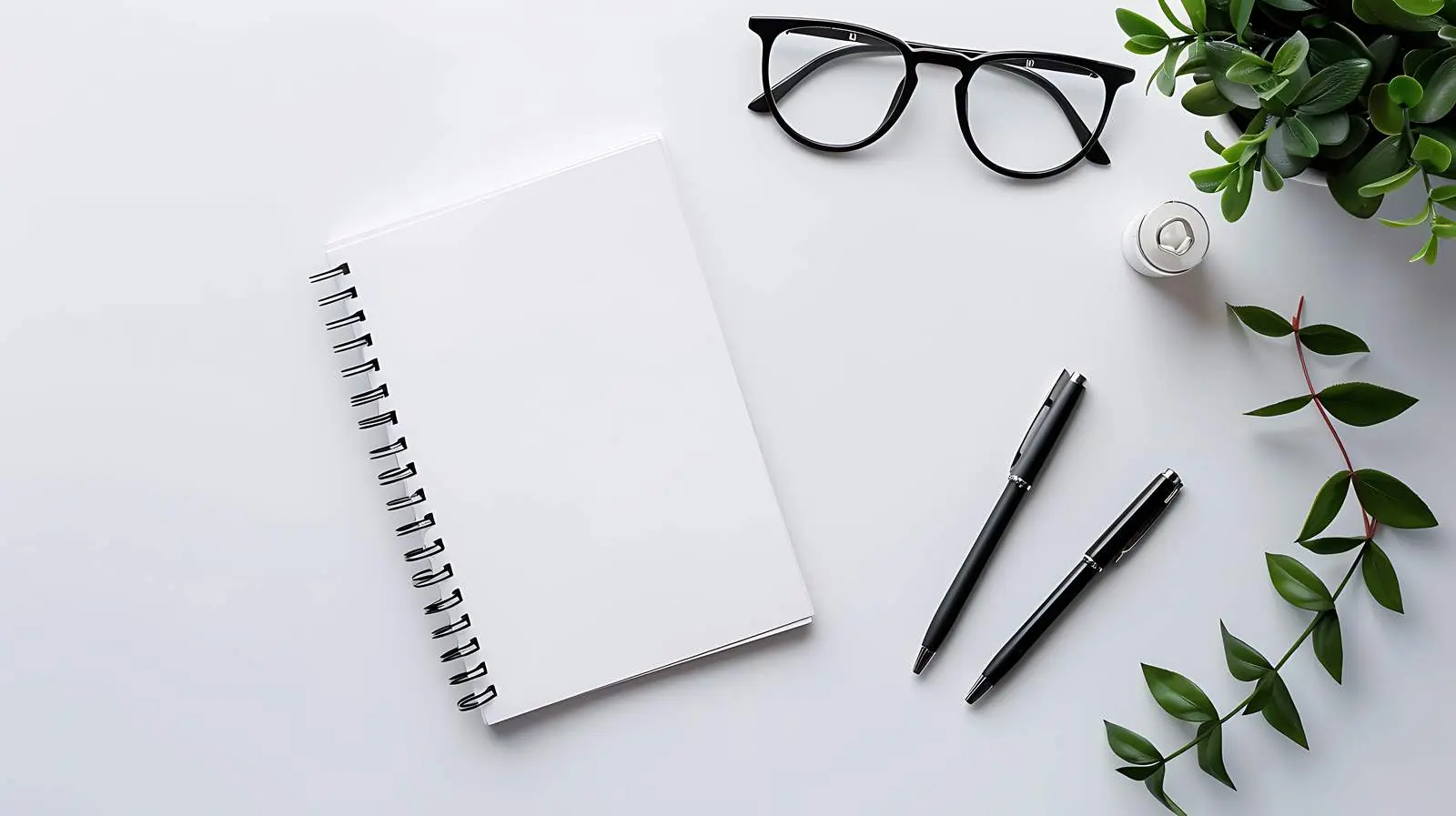 Aesthetic Home Office Workspace from Top View – free stylish workspace image from Dotvec