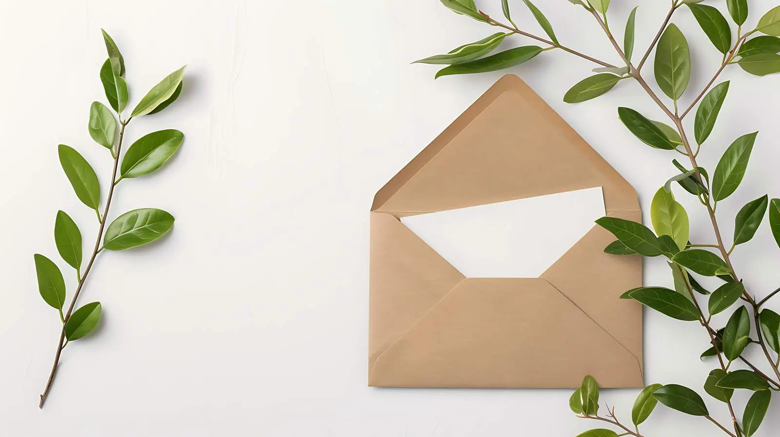 Aesthetic Wedding Invitation Card in Envelope Flat Lay — free download from Dotvec