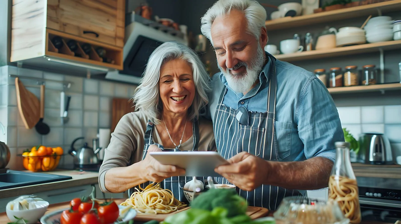 Cooking Spaghetti Together in Cozy Kitchen — free download from Dotvec