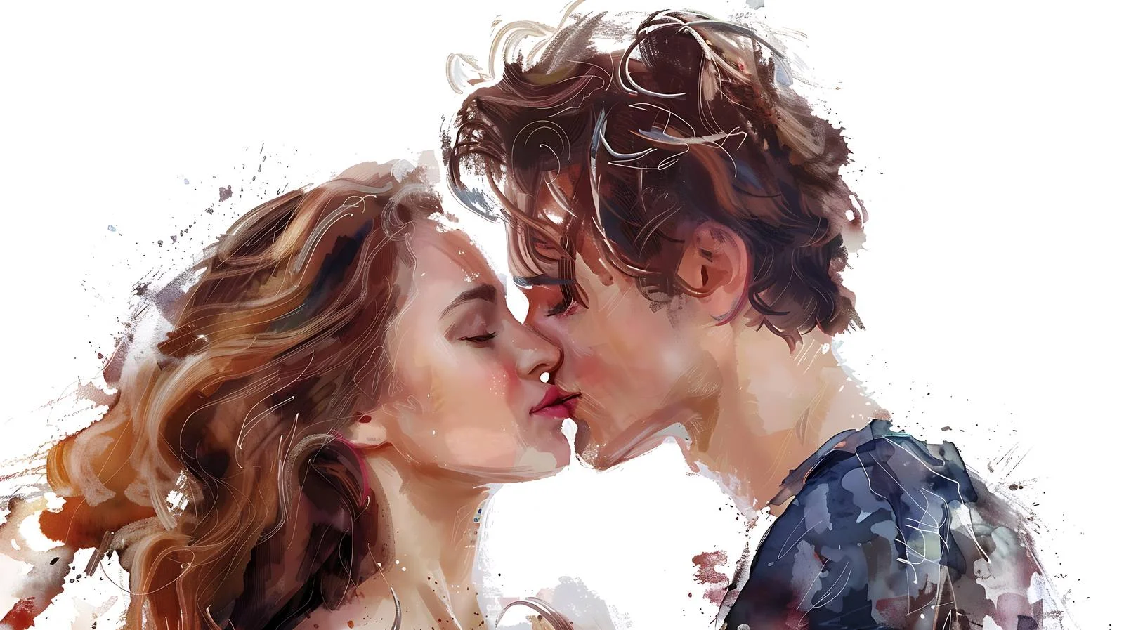 Romantic Couple Kissing Portrait — free download from Dotvec