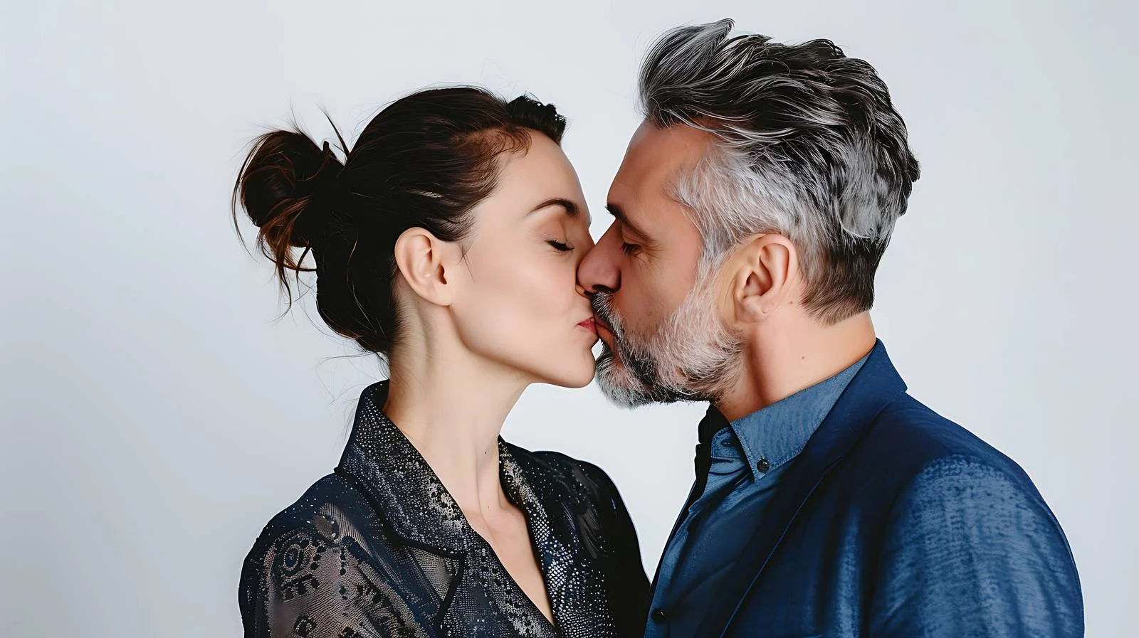 Romantic Couple Embracing in Isolation Portrait — free download from Dotvec