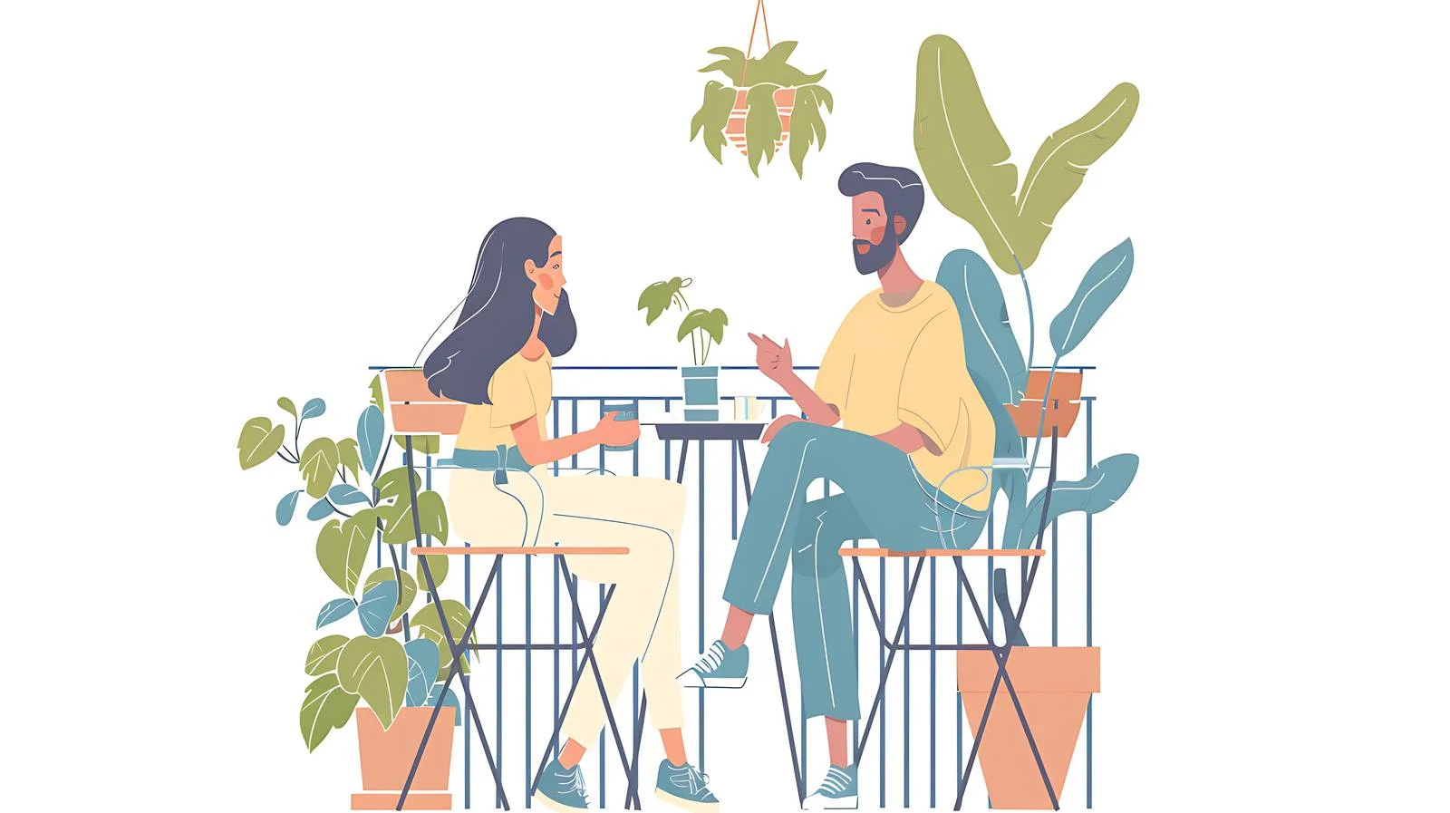 Romantic Couple on Summer Balcony — free download from Dotvec