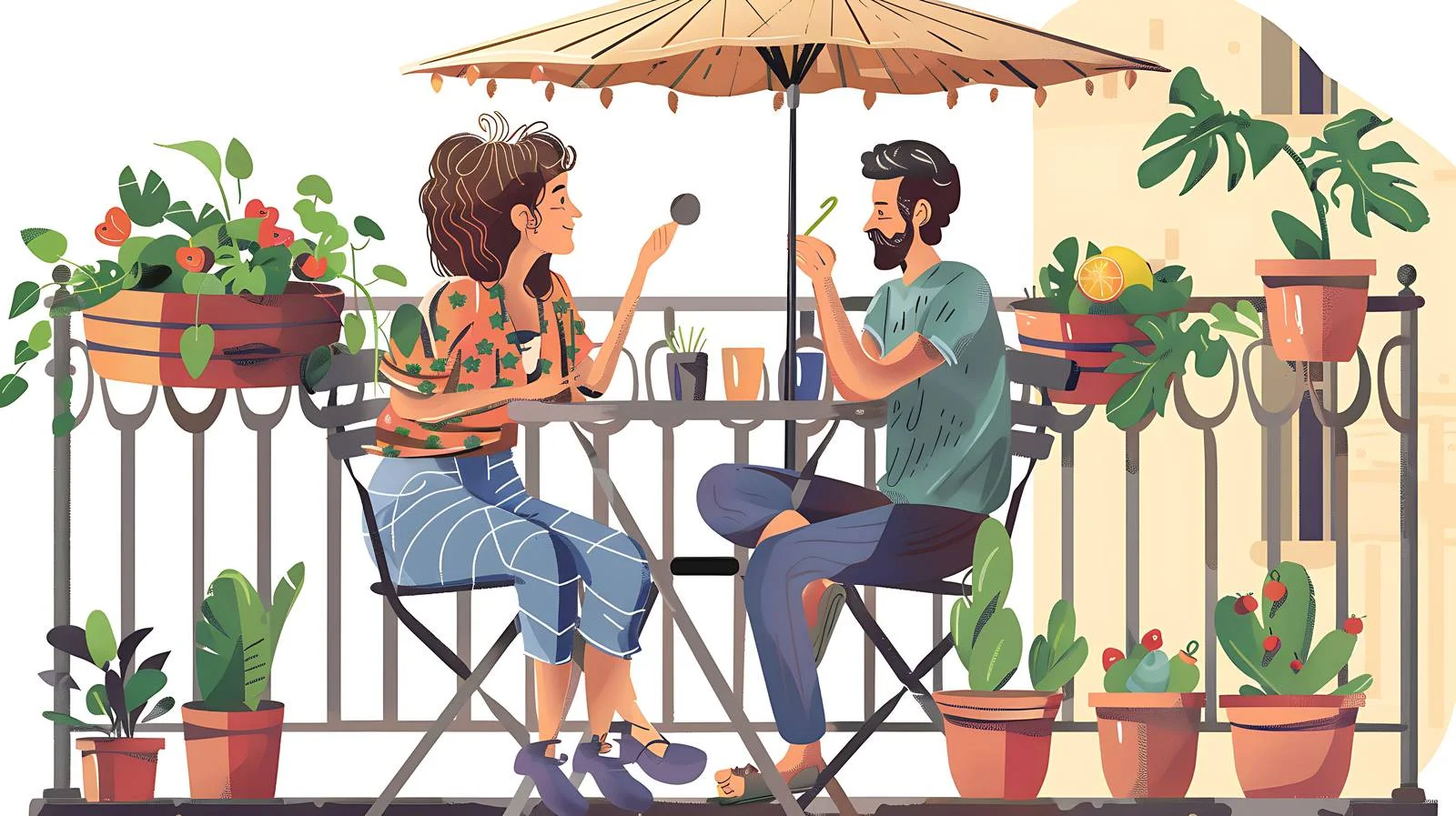 Romantic Couple Enjoying Summer on Balcony — free download from Dotvec