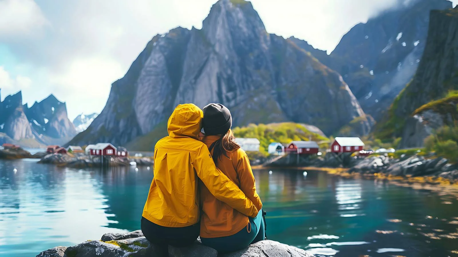 Romantic Couple in Hamnoy, Norway — free download from Dotvec
