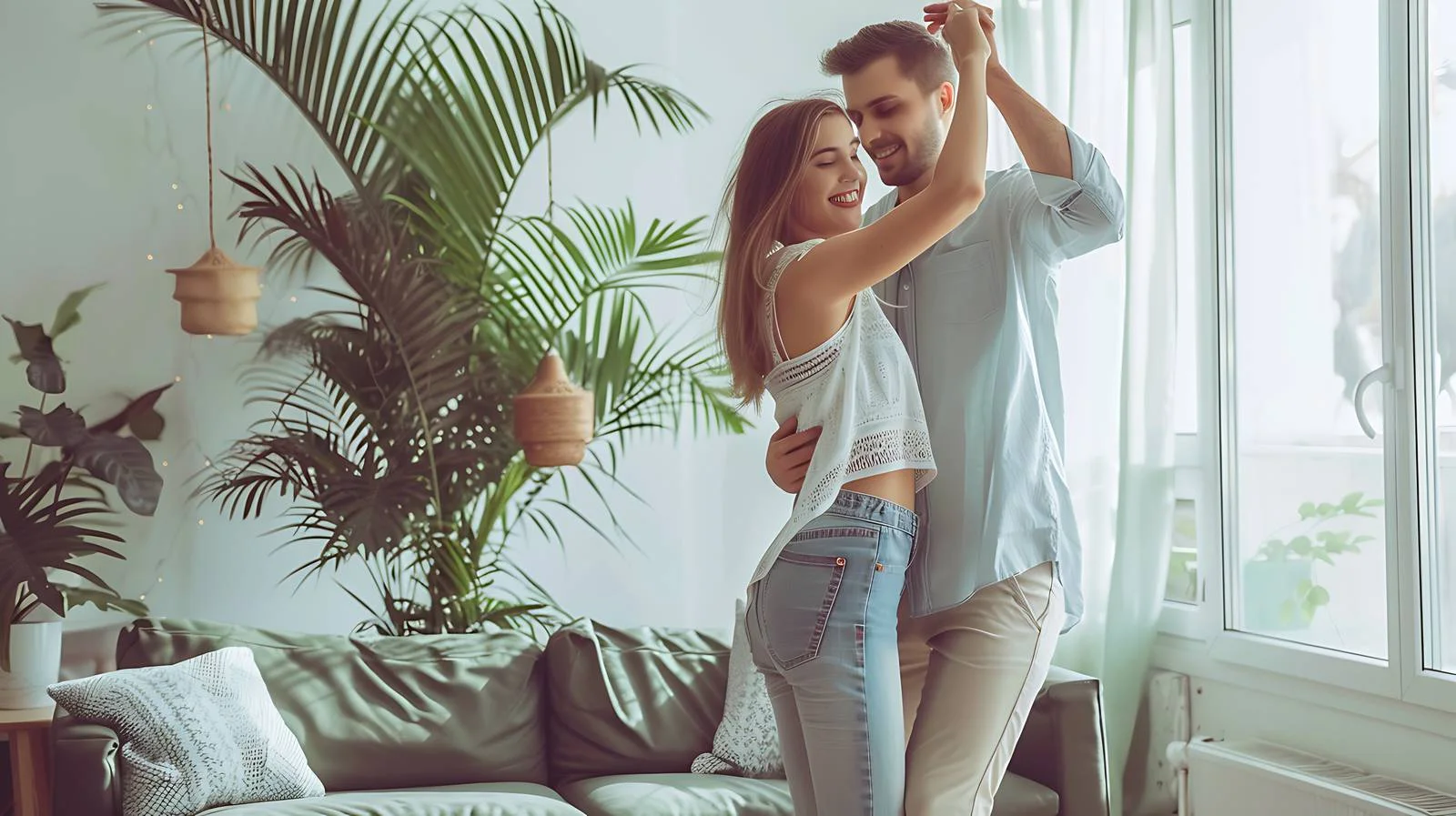 Elegant Young Couple Dancing Happily Together — free download from Dotvec