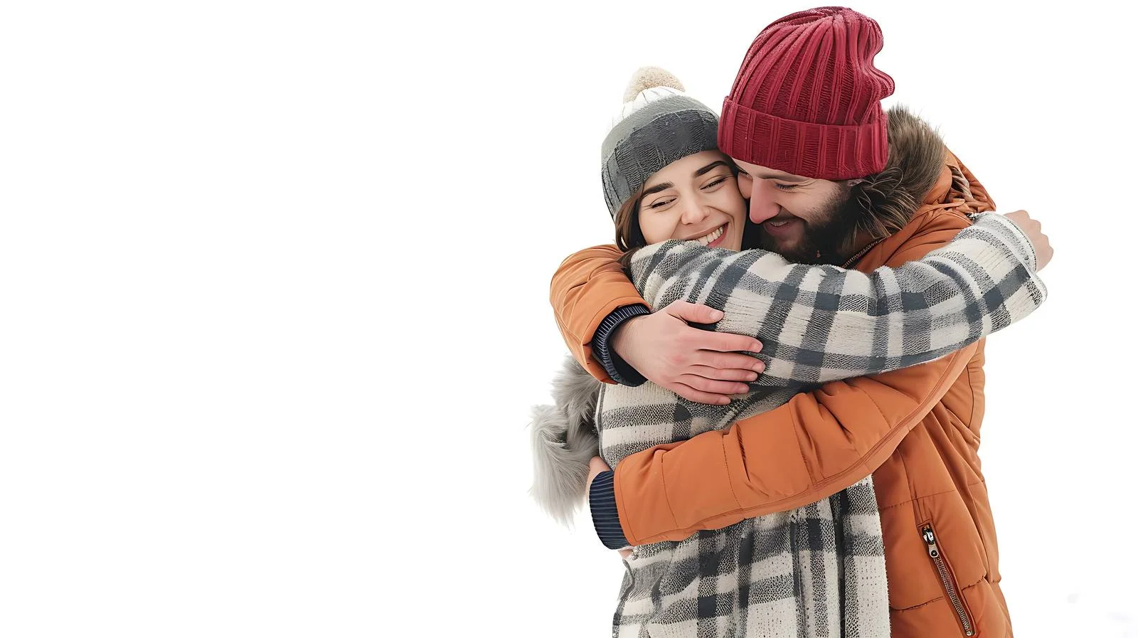 Romantic couple hugging by riverbank — free download from Dotvec