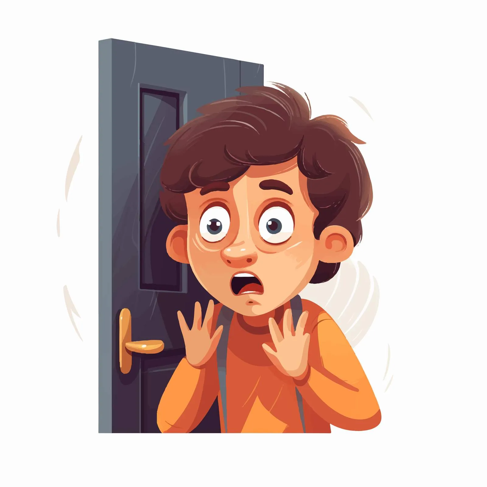Cautious Child Unlocking House Door – free uncertainty image from Dotvec