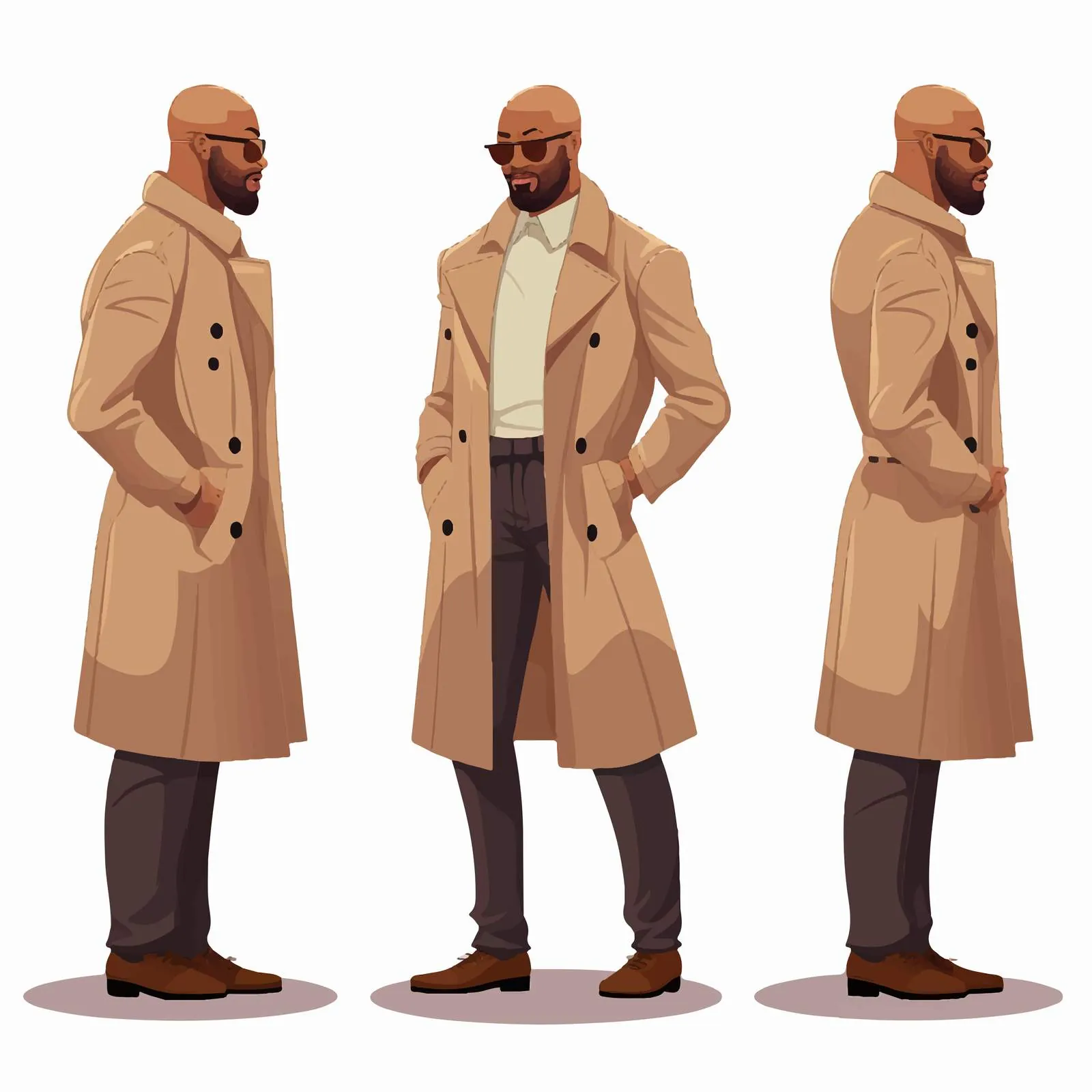 Elegant African American Man in Trench Coat — free download from Dotvec