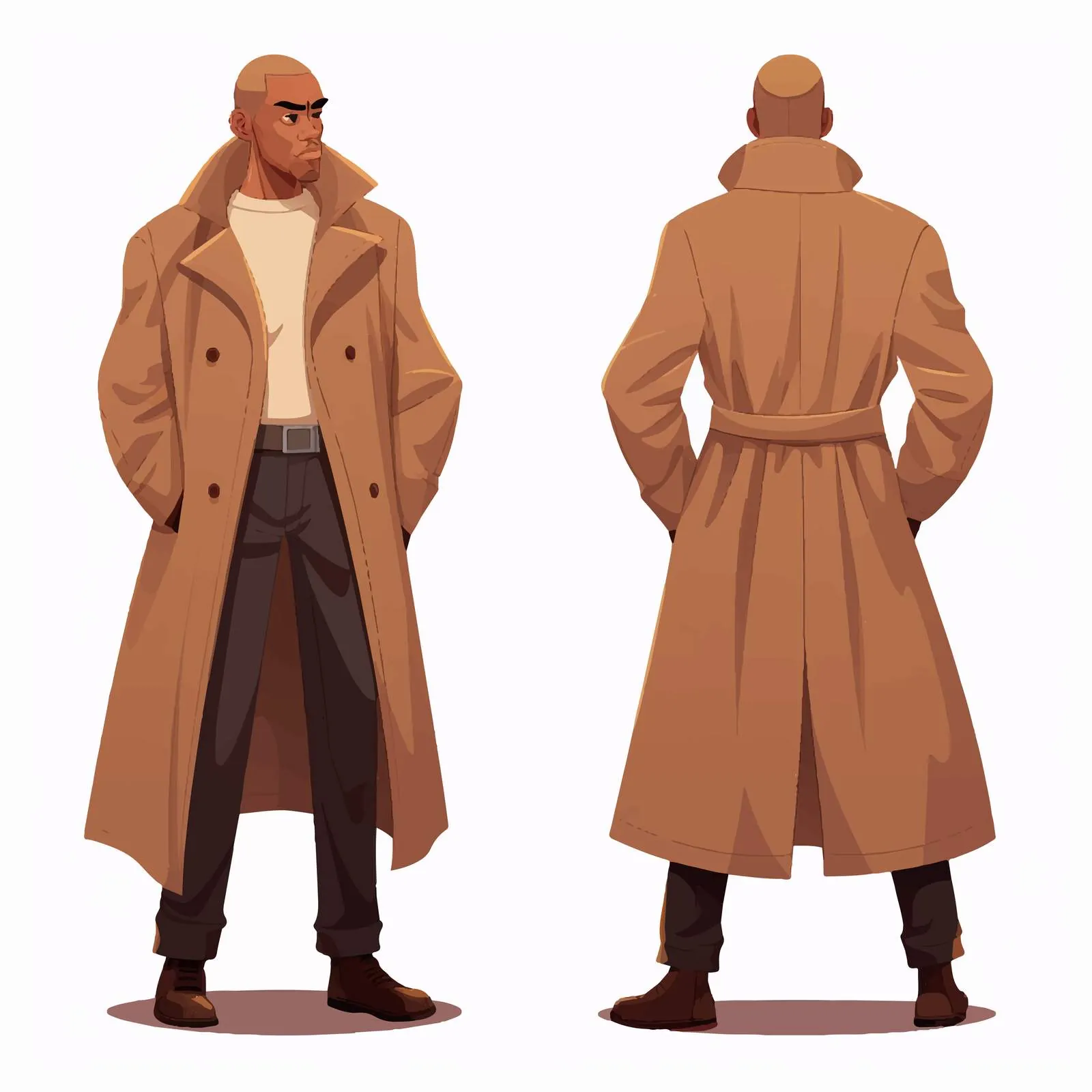 Elegant African American Man in Trench Coat – free confident pose image from Dotvec