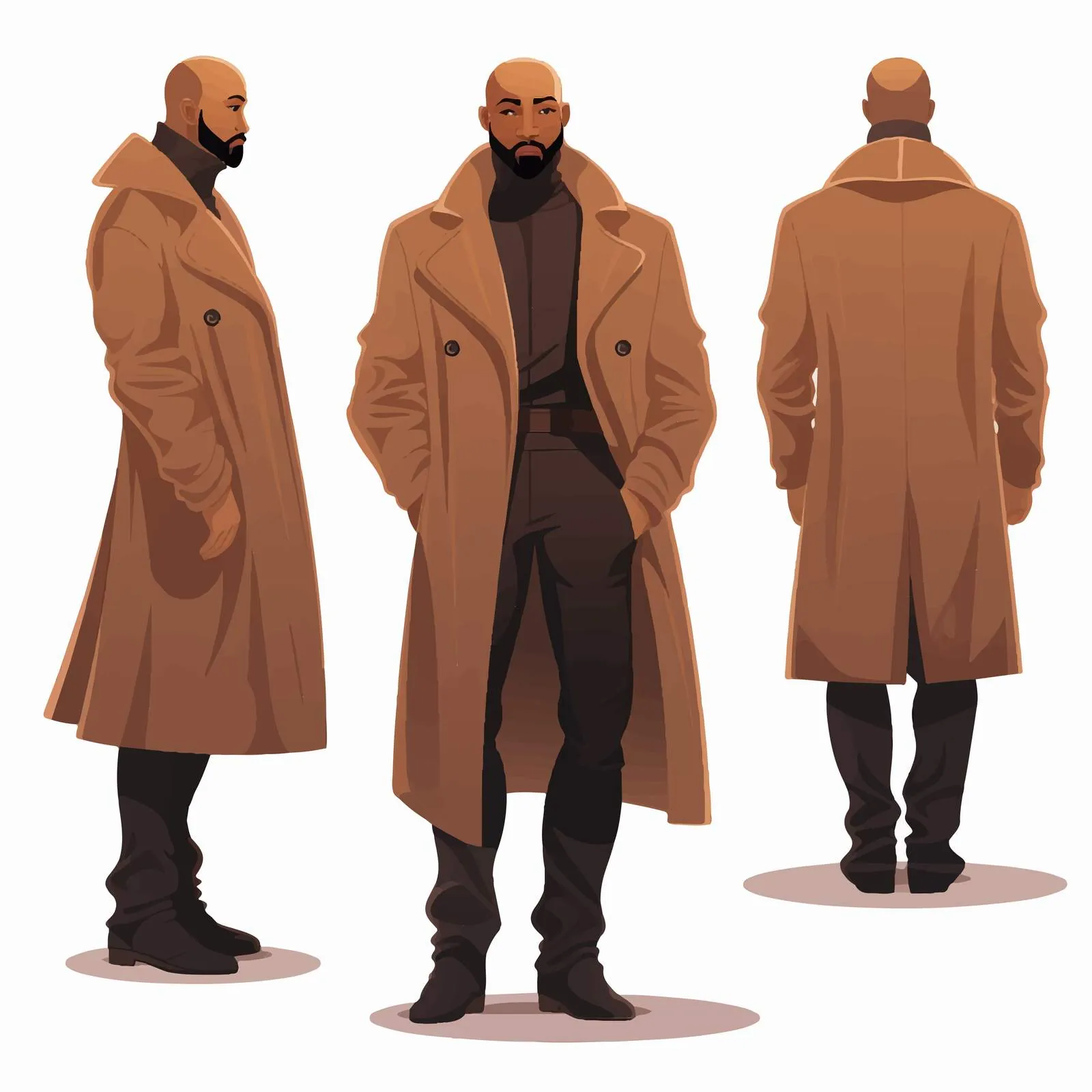 Elegant African American Man in Trench Coat — free download from Dotvec