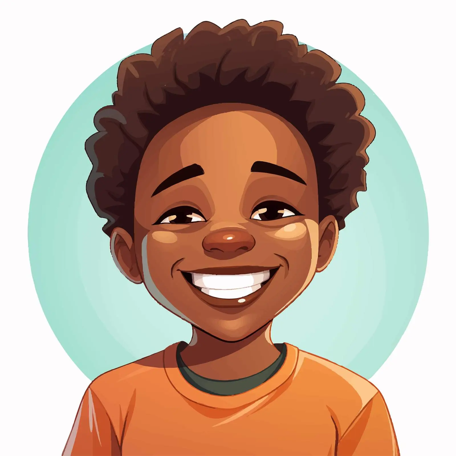 Happy African American Boy Vector Illustration — free download from Dotvec