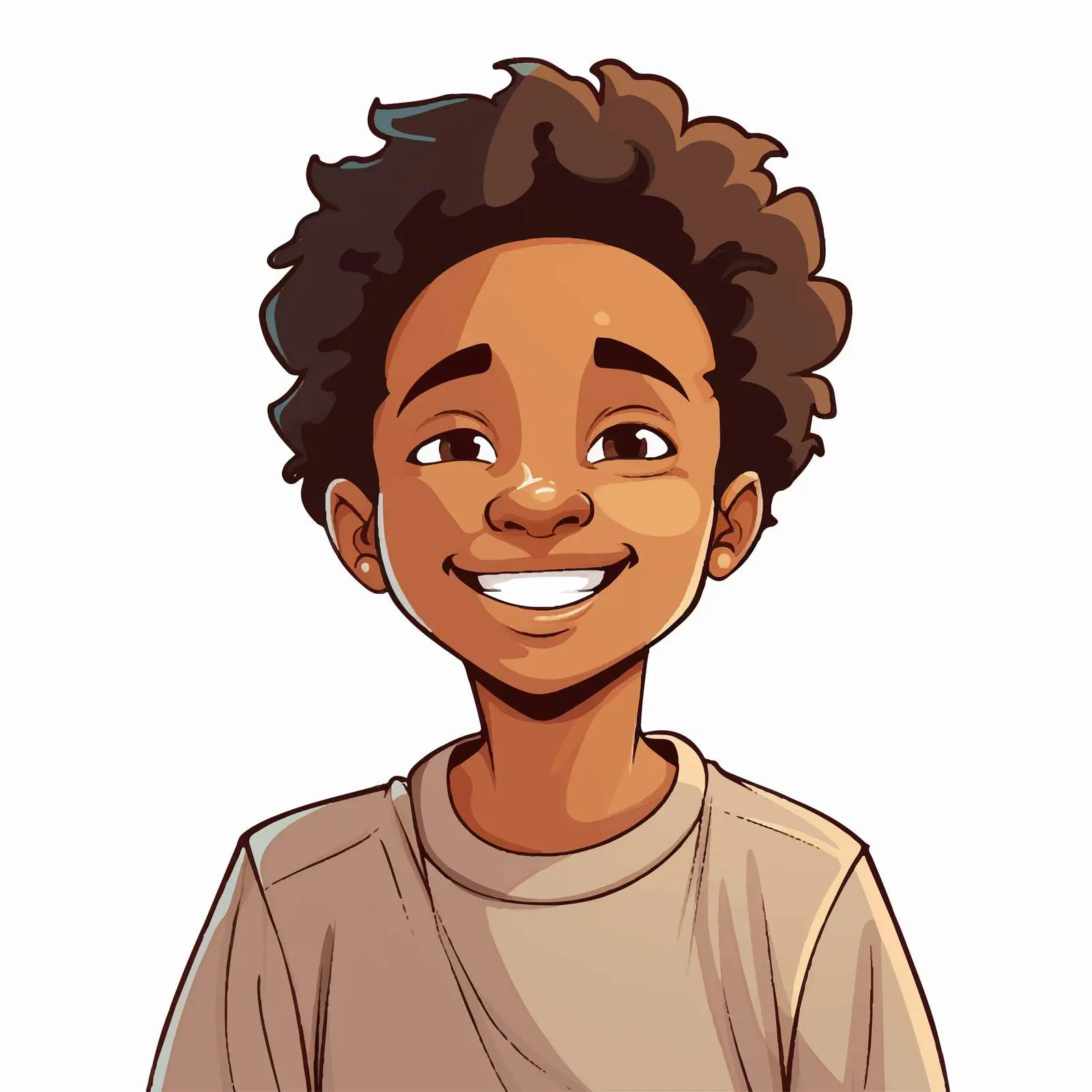 Smiling African American Boy Vector Illustration — free download from Dotvec