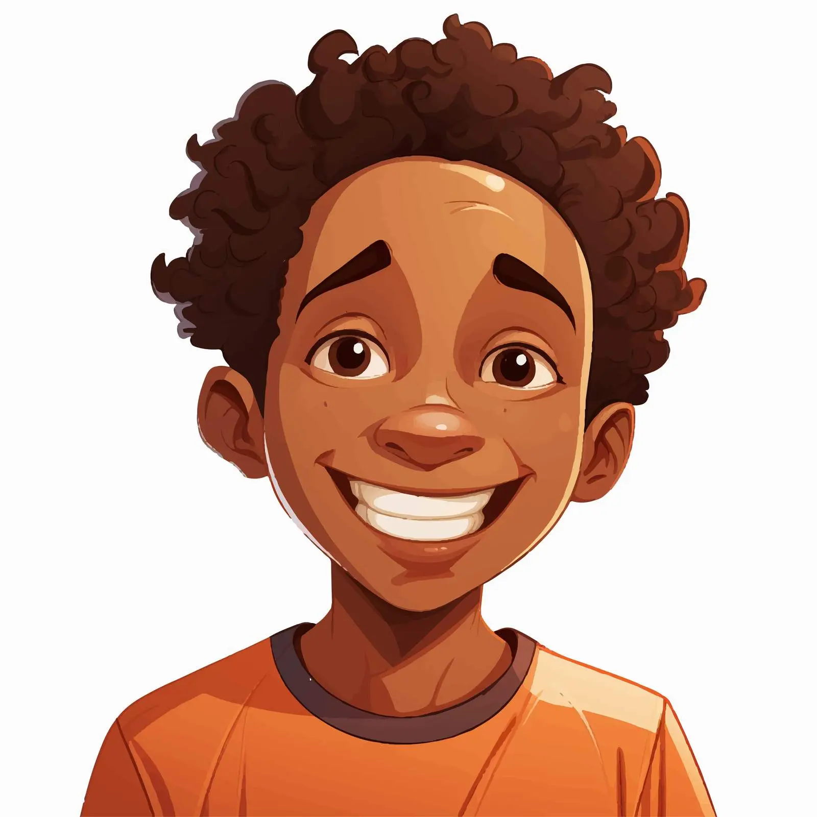 Smiling African American Boy Vector Illustration — free download from Dotvec