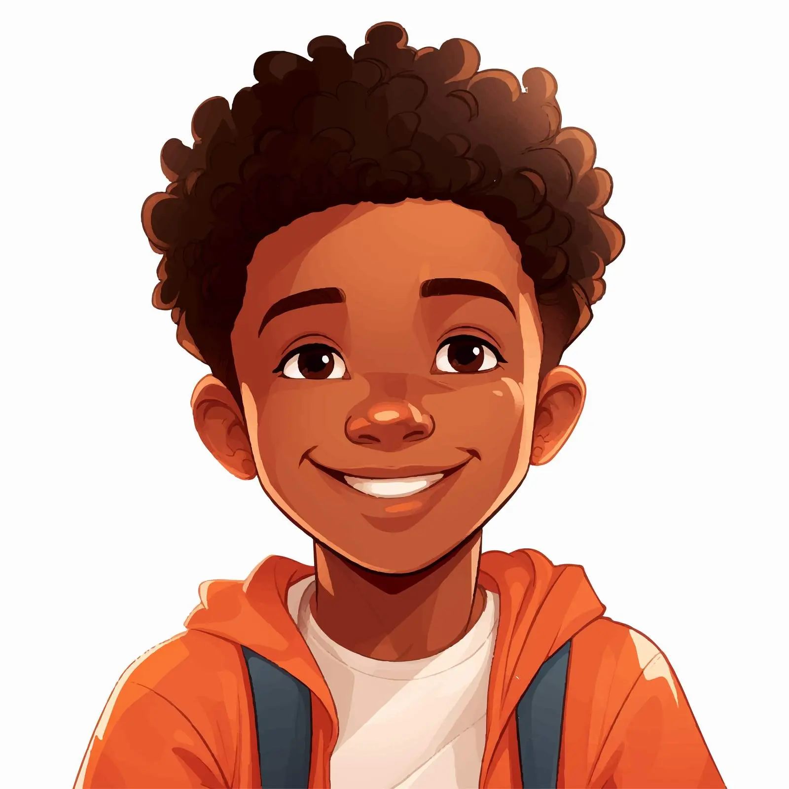 Smiling African American Boy Vector Illustration — free download from Dotvec
