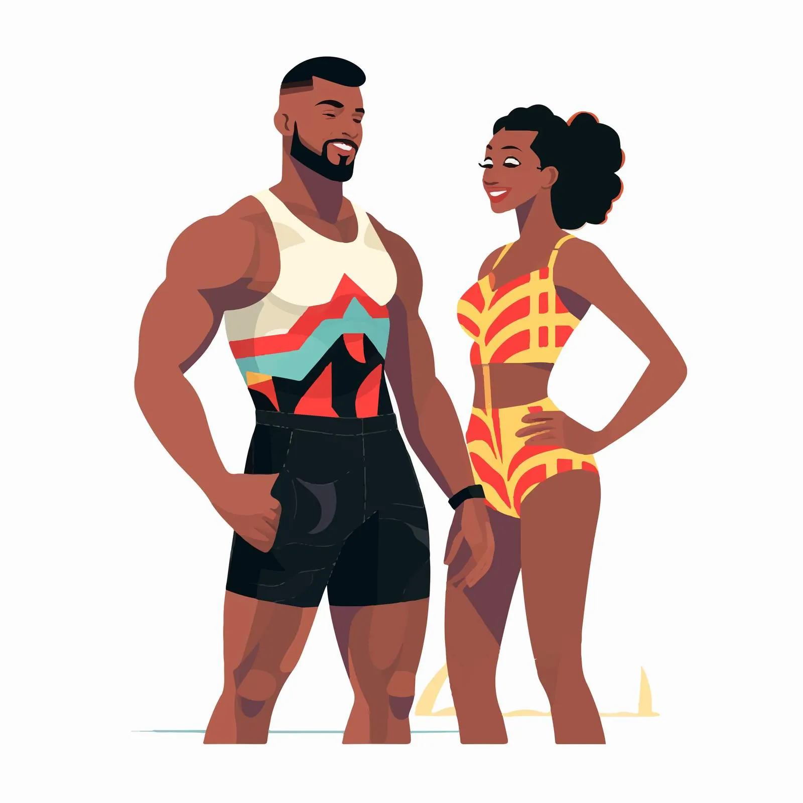 Happy African American Couple in Swimwear Portrait — free download from Dotvec