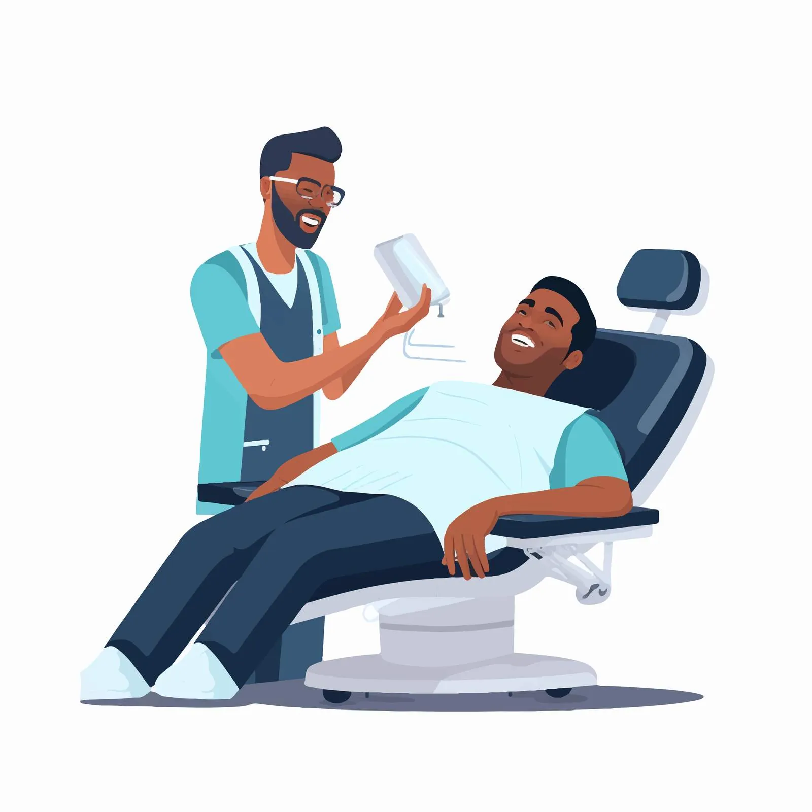 African American Dentist with Male Patient — free download from Dotvec