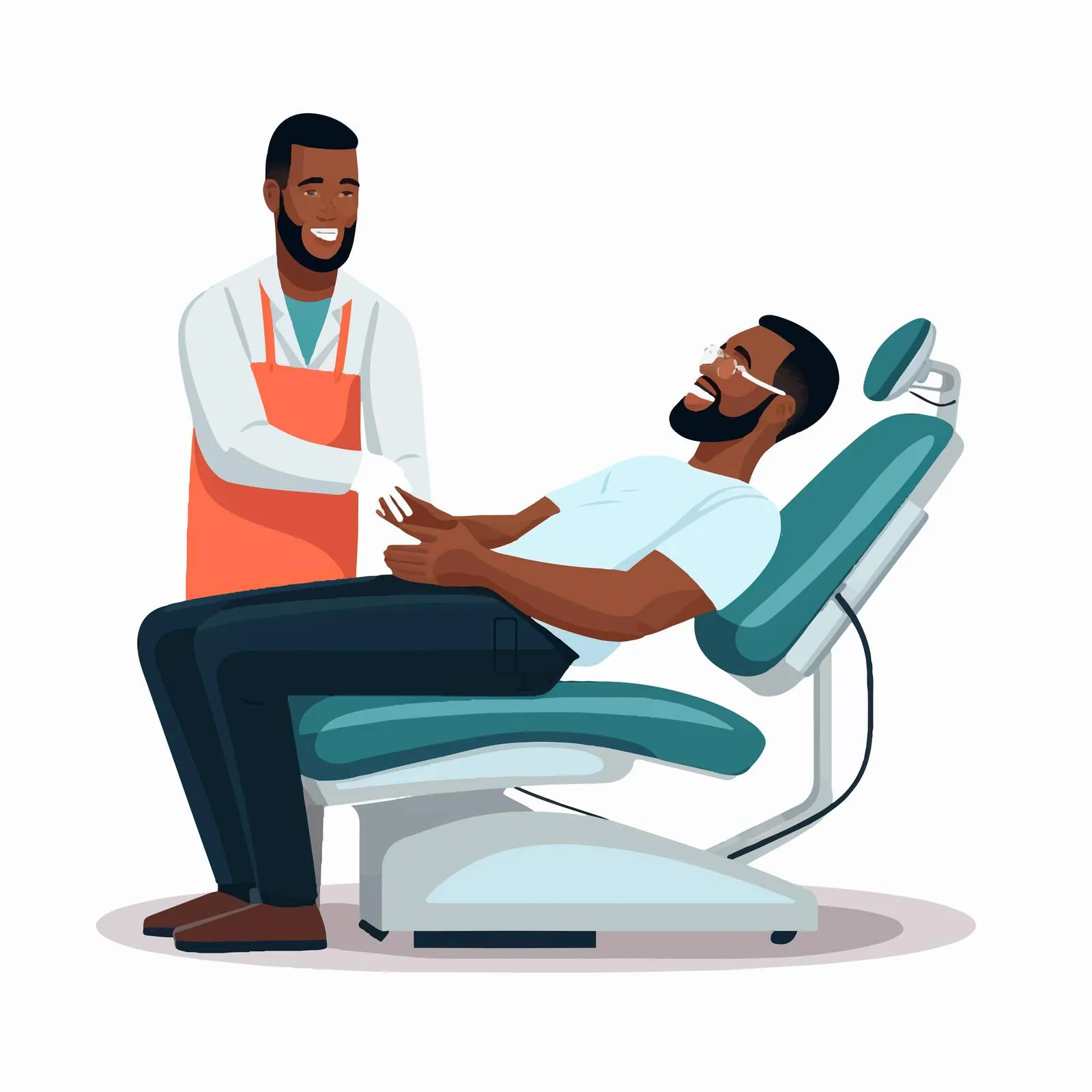African American Dentist Examining Male Patient — free download from Dotvec
