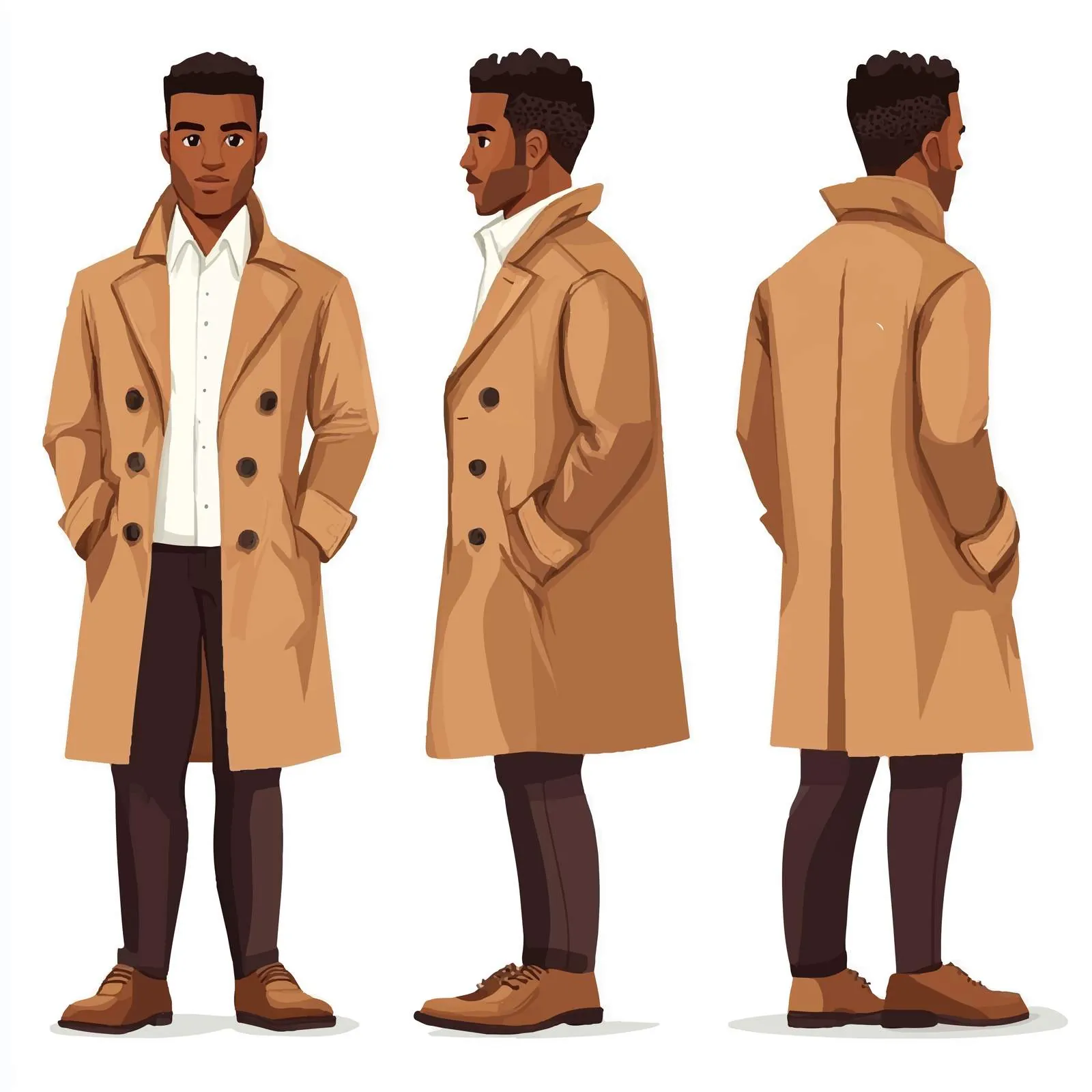 Elegant African American Man in Suit and Trench Coat — free download from Dotvec