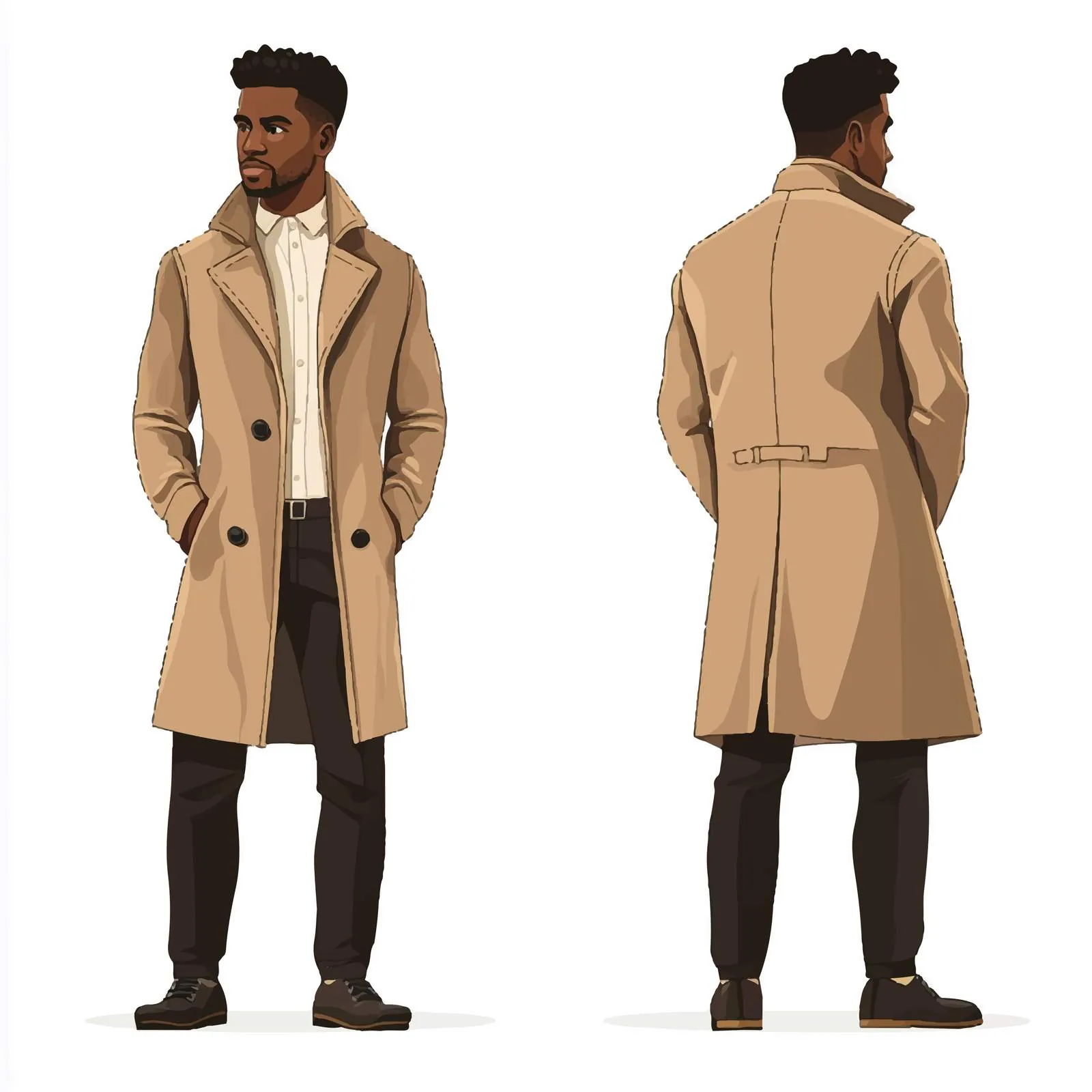 Elegant African American Man in Suit and Trench Coat — free download from Dotvec
