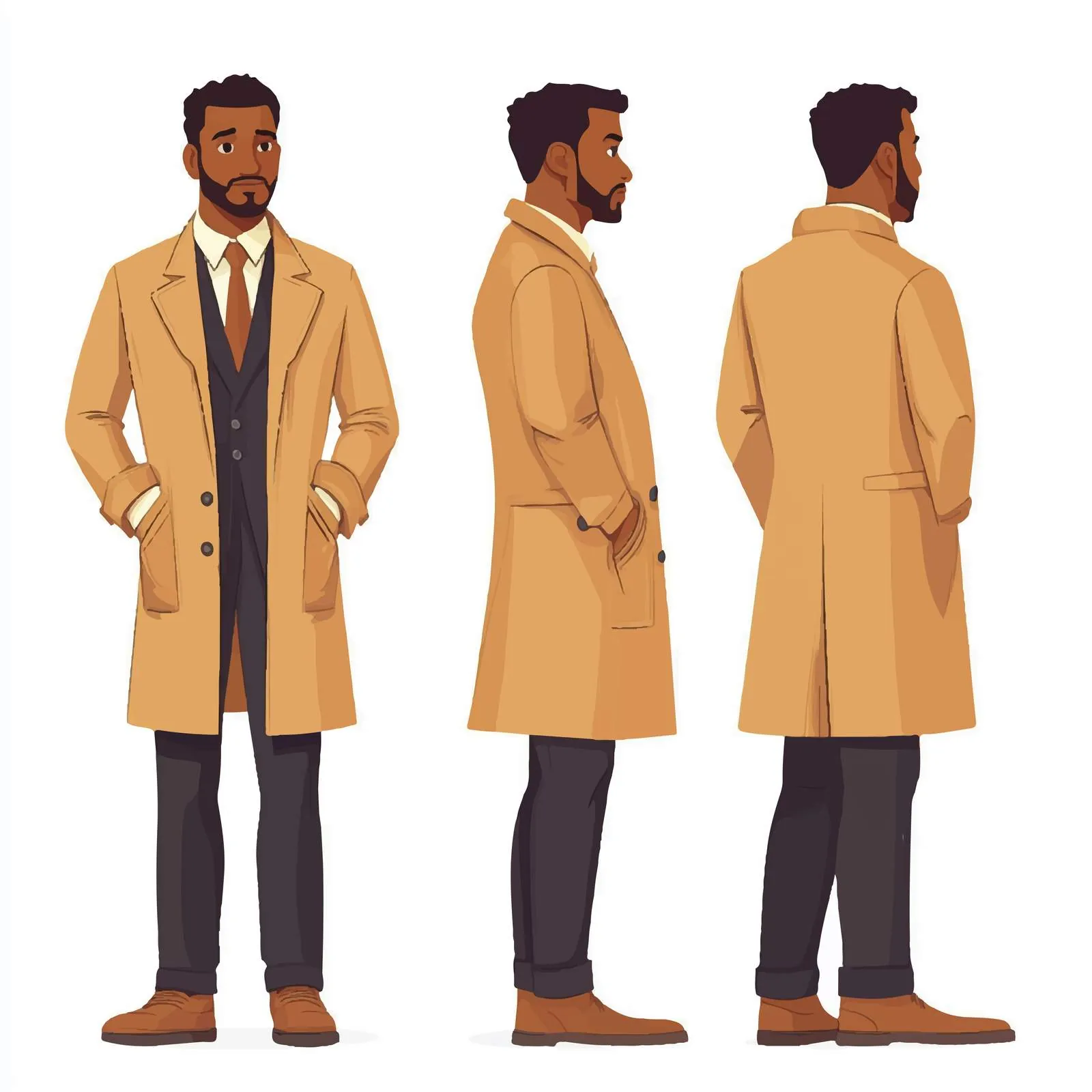 Elegant African American Man in Trench Coat – free elegant suit image from Dotvec