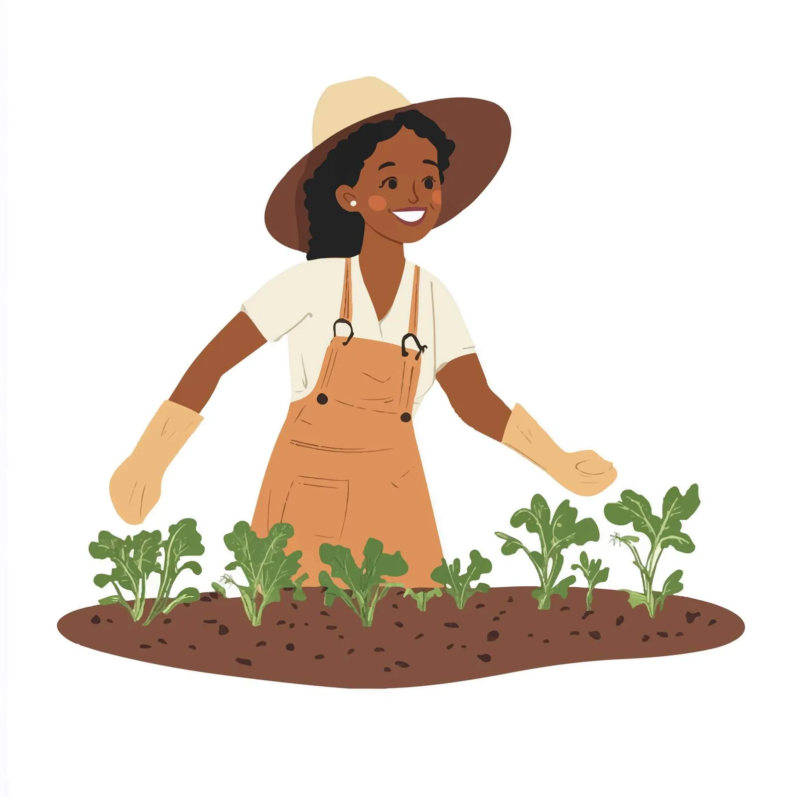 Smiling African American Woman Harvesting Vegetables — free download from Dotvec
