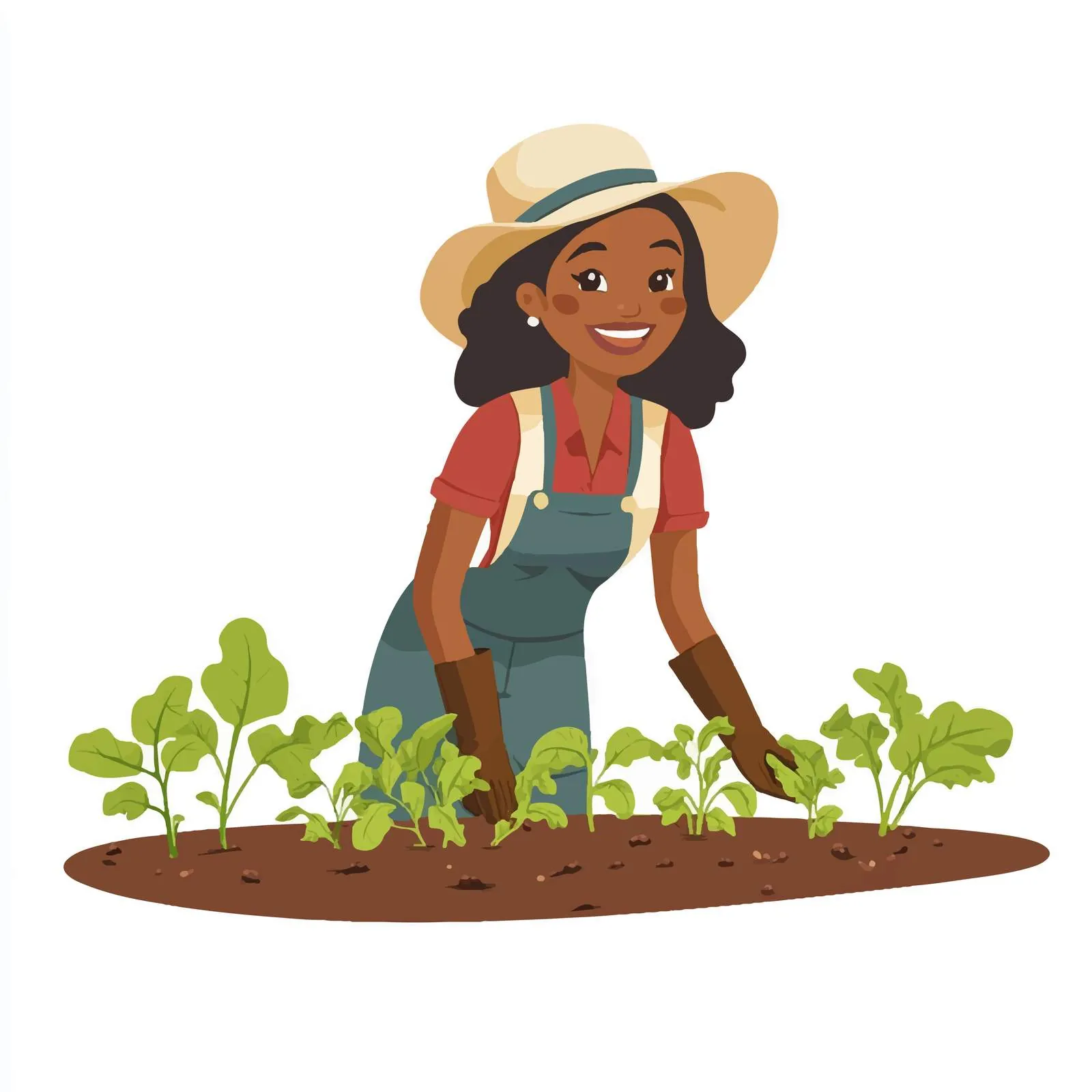 Smiling African American Woman Harvesting Vegetables — free download from Dotvec