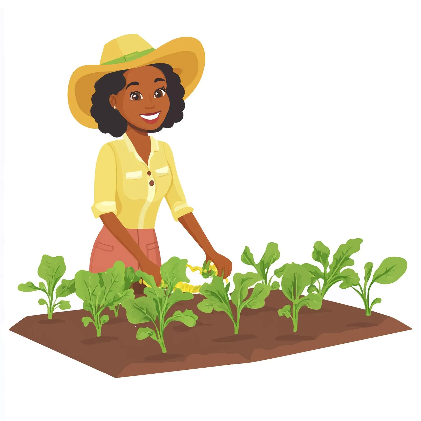 Smiling African American Woman Harvesting Vegetables — free download from Dotvec