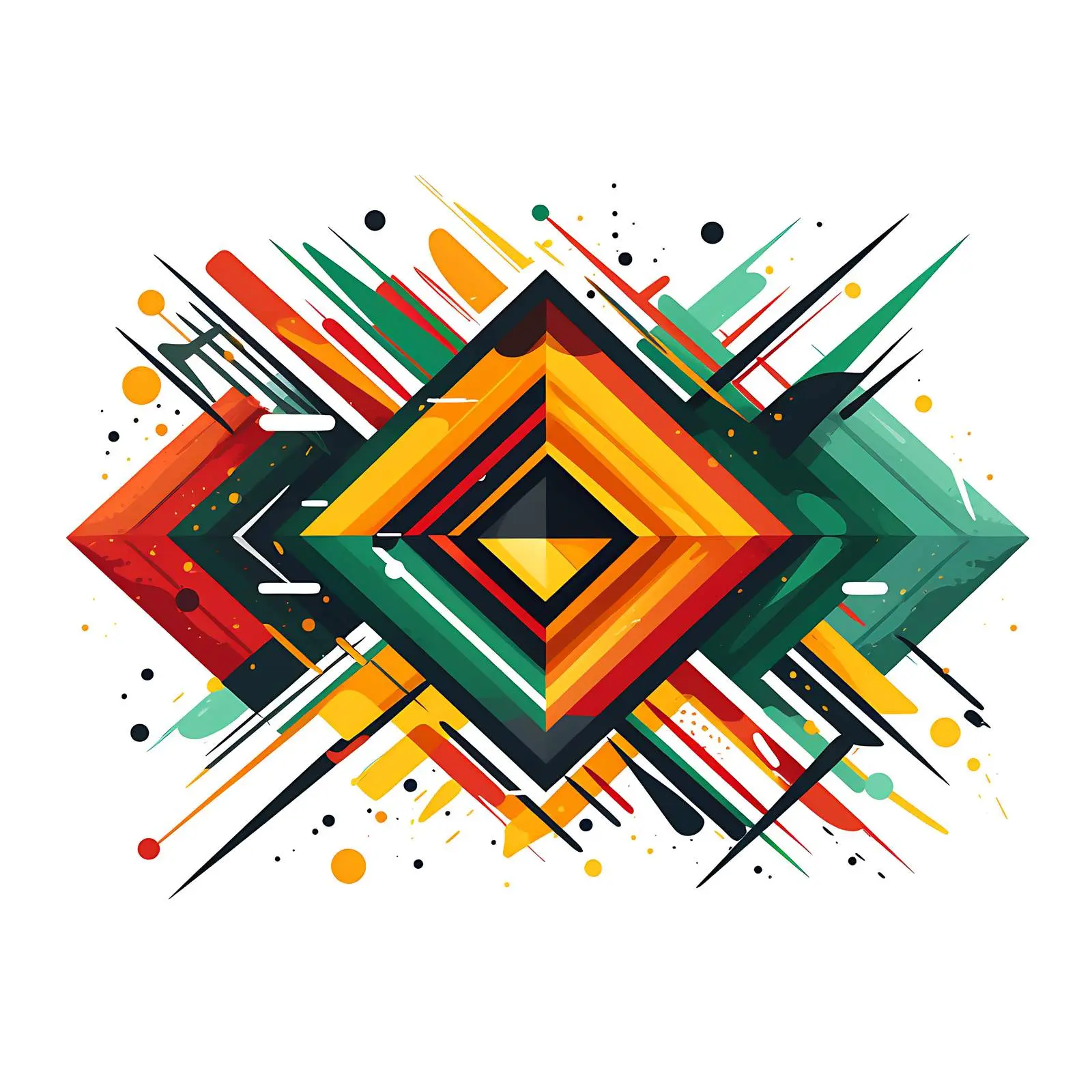 Geometric Pattern in South African Flag Colors – free flag design image from Dotvec