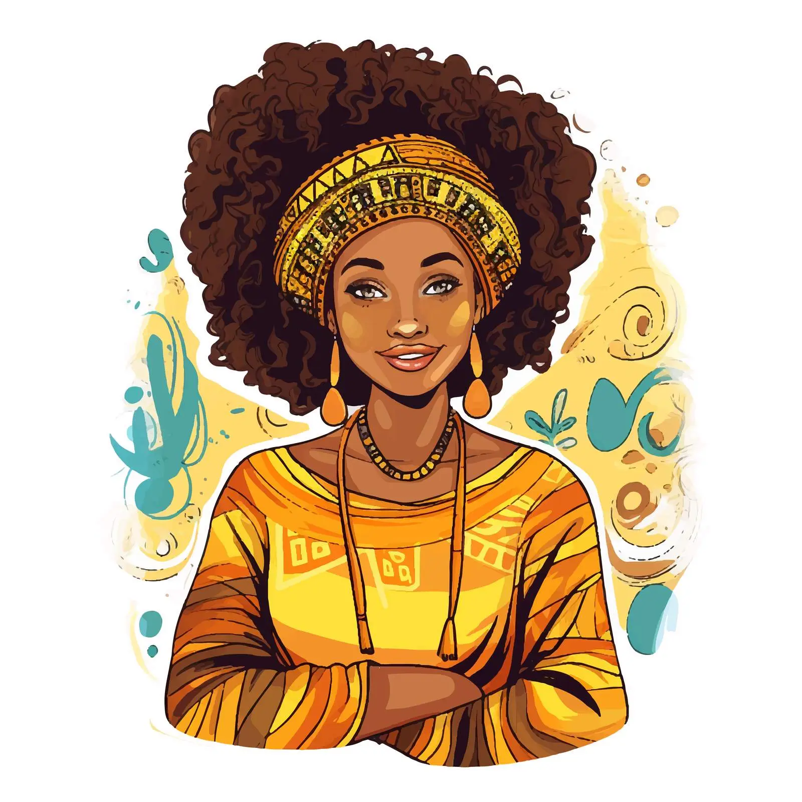 African Girl in Beautiful Traditional Clothing — free download from Dotvec