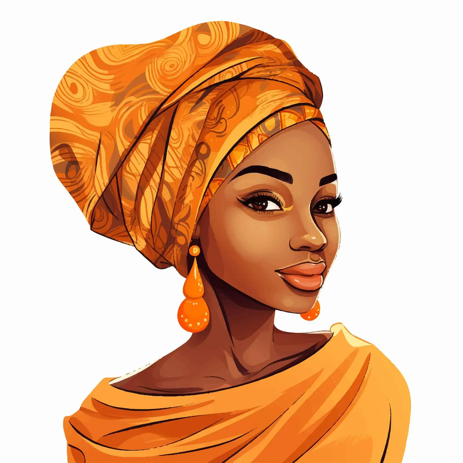 African Girl with Headscarf Vector for Banners – free unique vector image from Dotvec