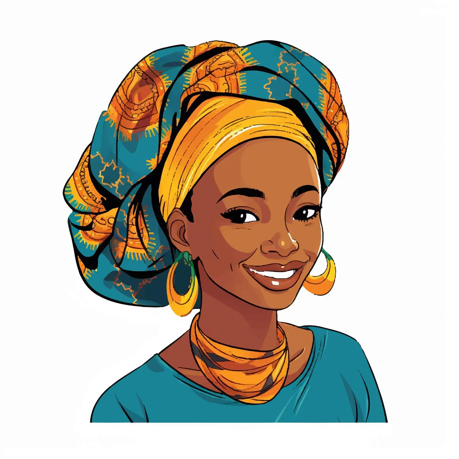 African Girl with Headscarf for Banner Design — free download from Dotvec