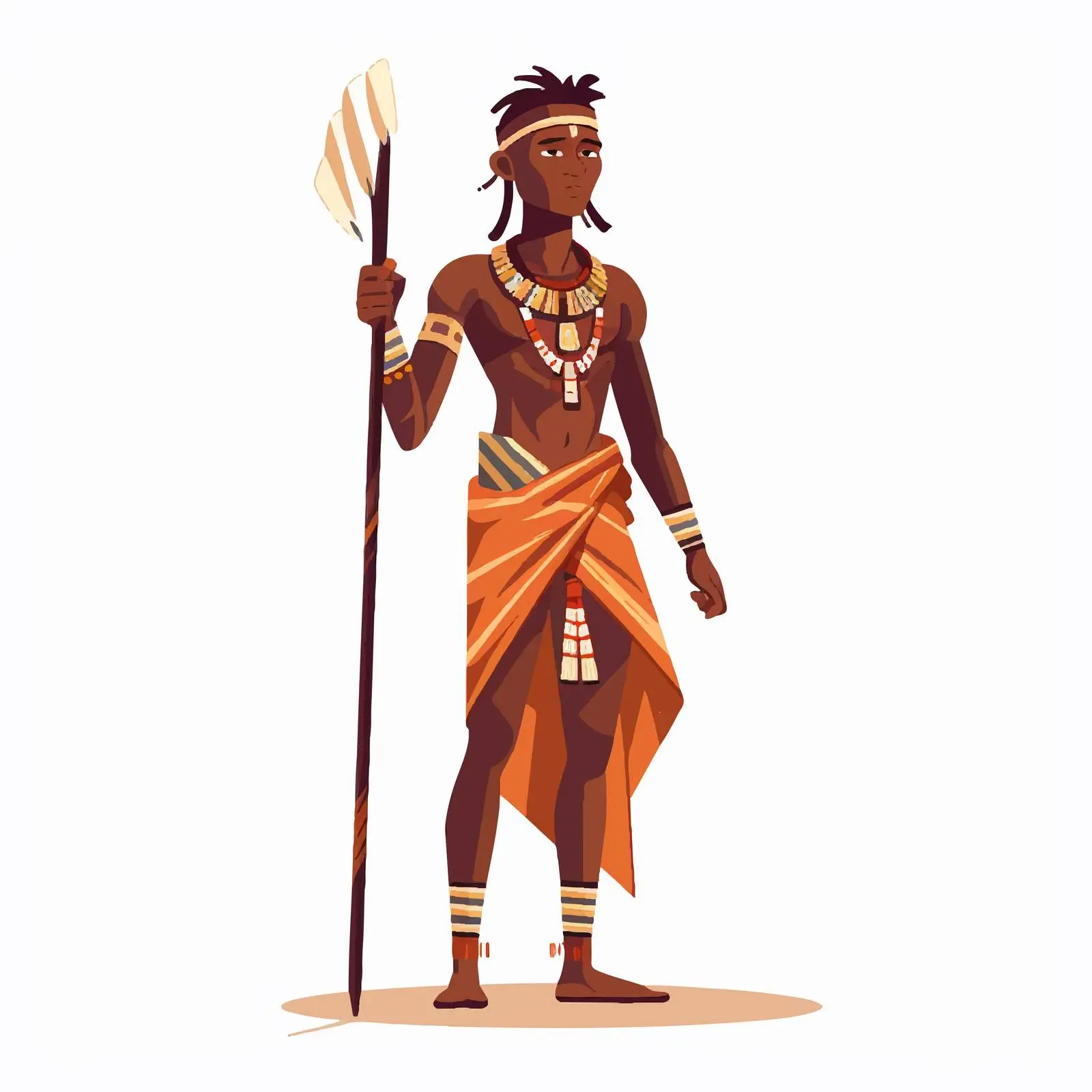 Young African Tribal Man Holding Stick — free download from Dotvec