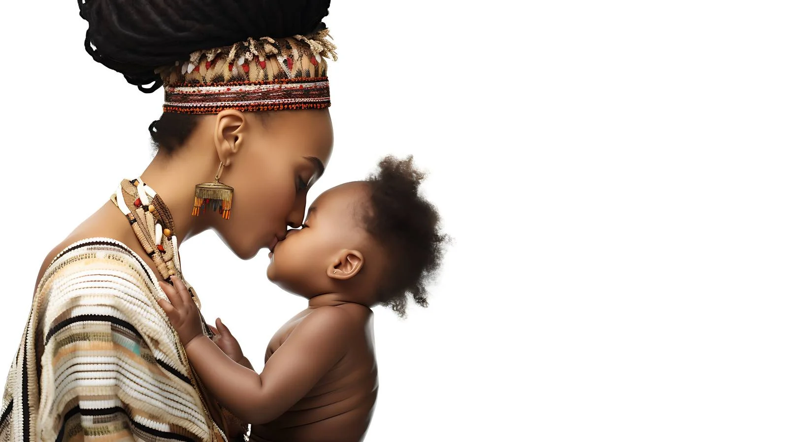 Loving African Mother Kisses Baby Girl — free download from Dotvec