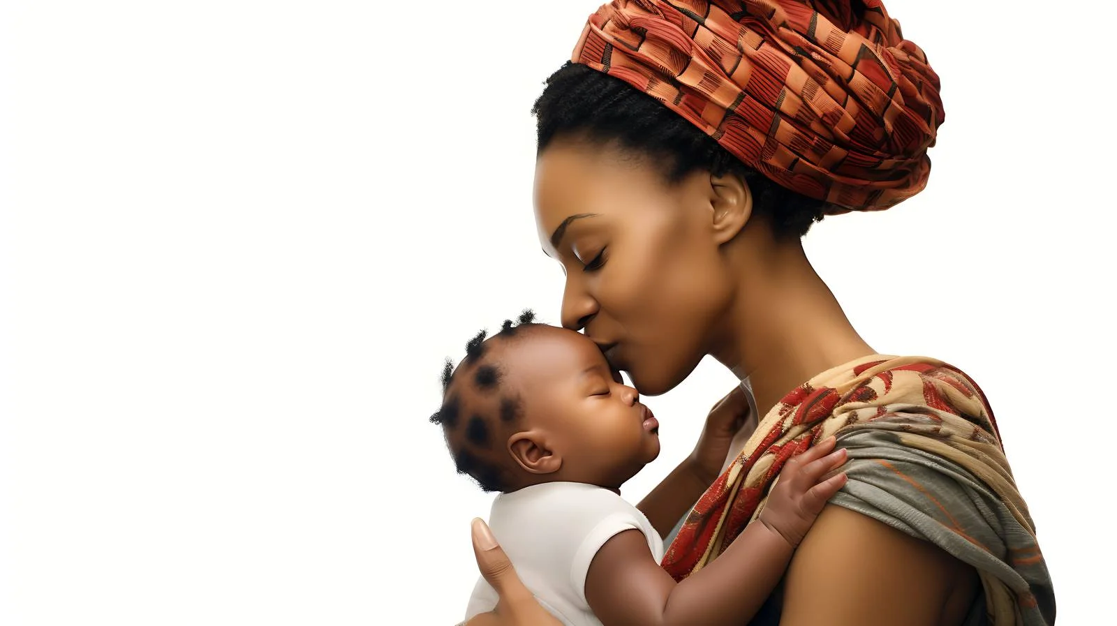 Tender moment: African mother kissing baby — free download from Dotvec