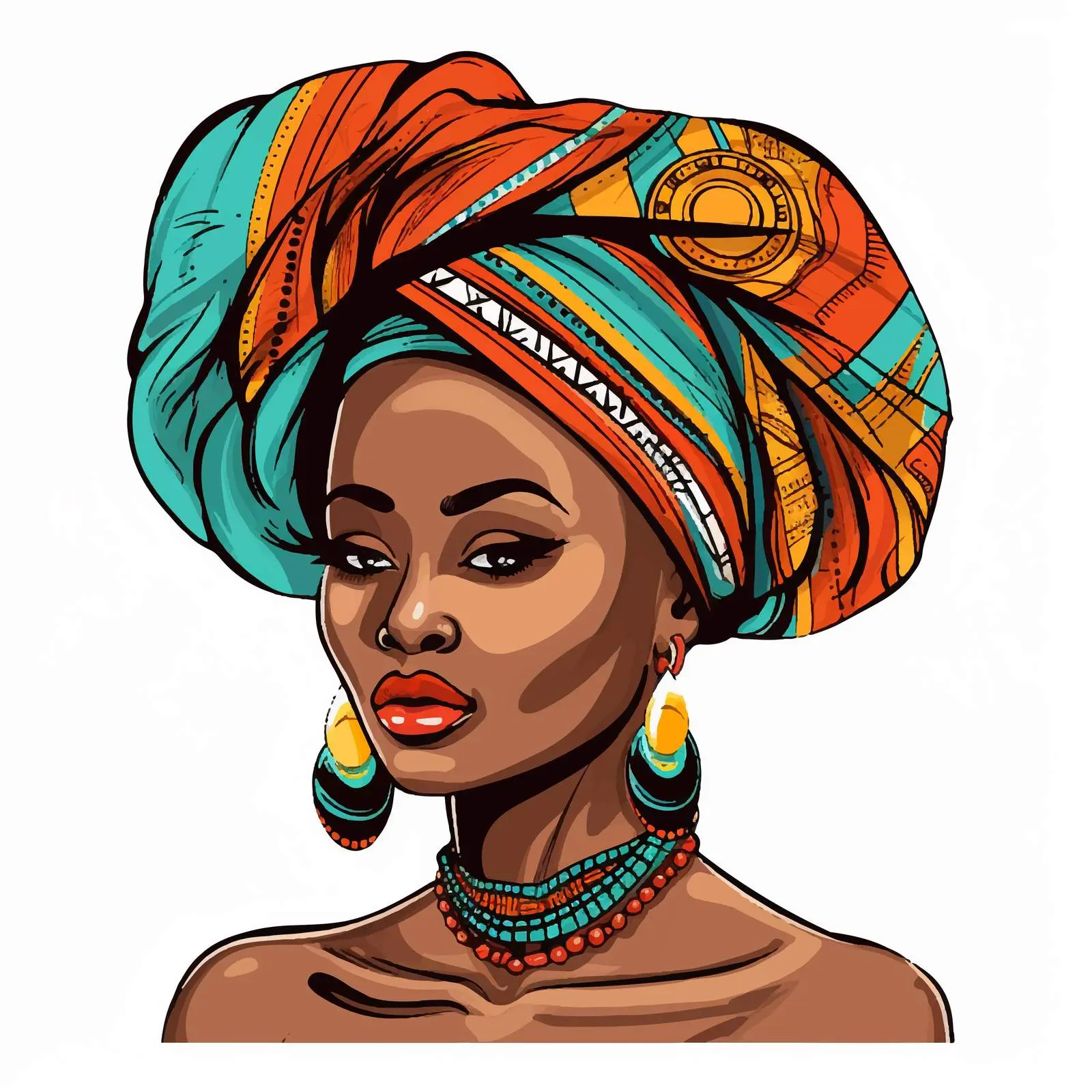 Colorful African Woman Portrait for Decorative Banners — free download from Dotvec